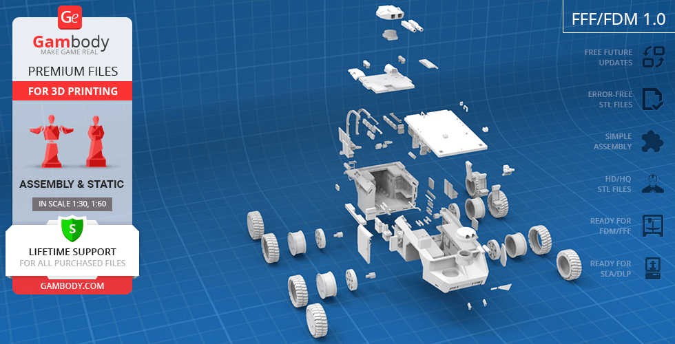 M577装甲运兵车3D打印模型素材 M577 Armoured Personnel Carrier – Assembly – 3D Print Model_img_1