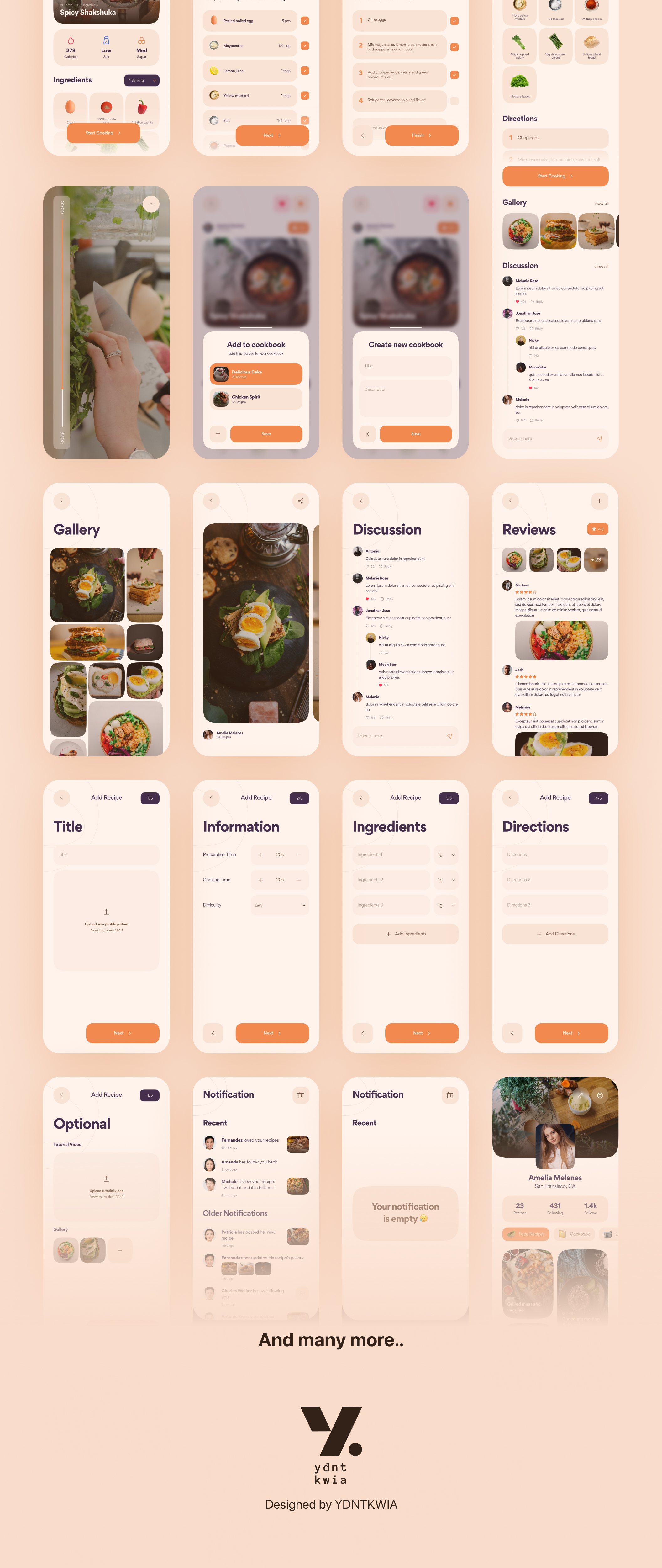 优雅食品食谱社交应用UI界面设计套件 Appétit - Food Recipes App UI Kit_img_2