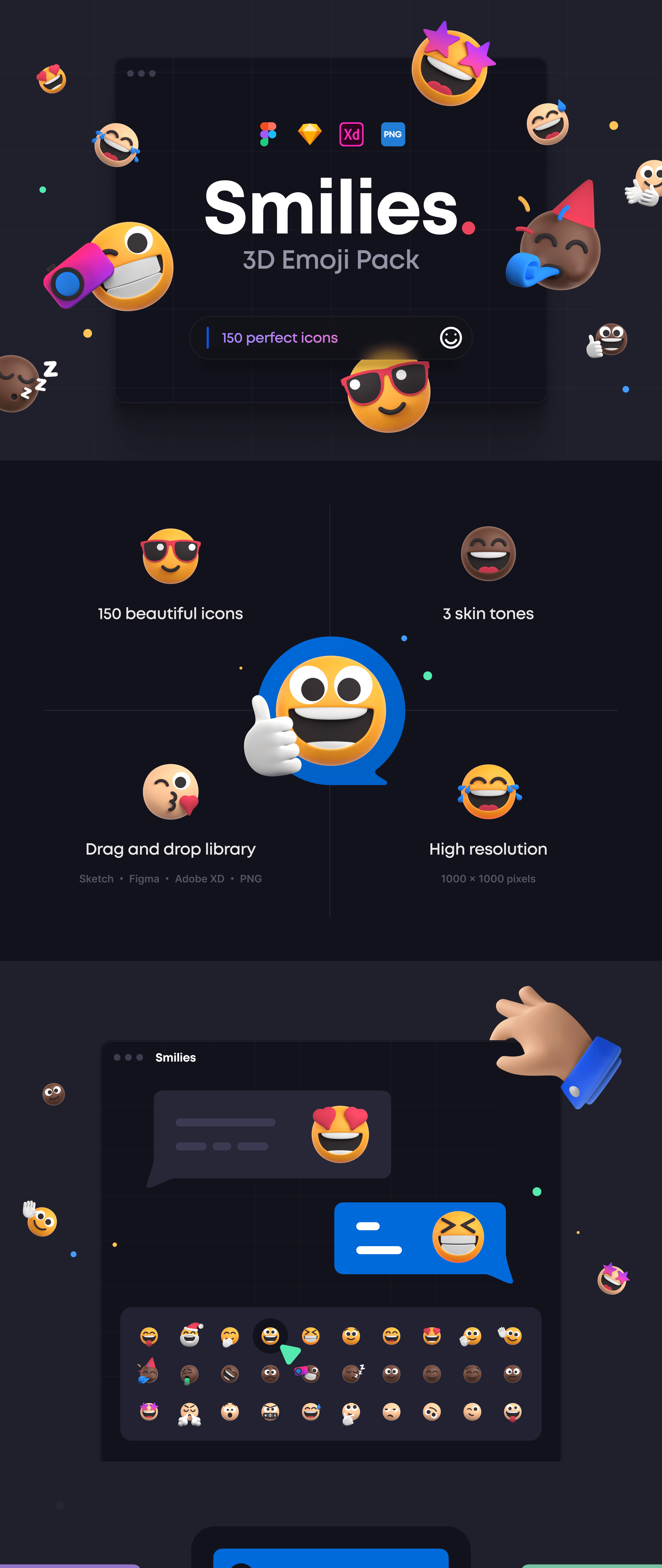 时尚趣味潮流创意3D卡通emoji笑脸表情包png免抠icon图标设计素材 Smilies 3D Emoji Pack_img_2