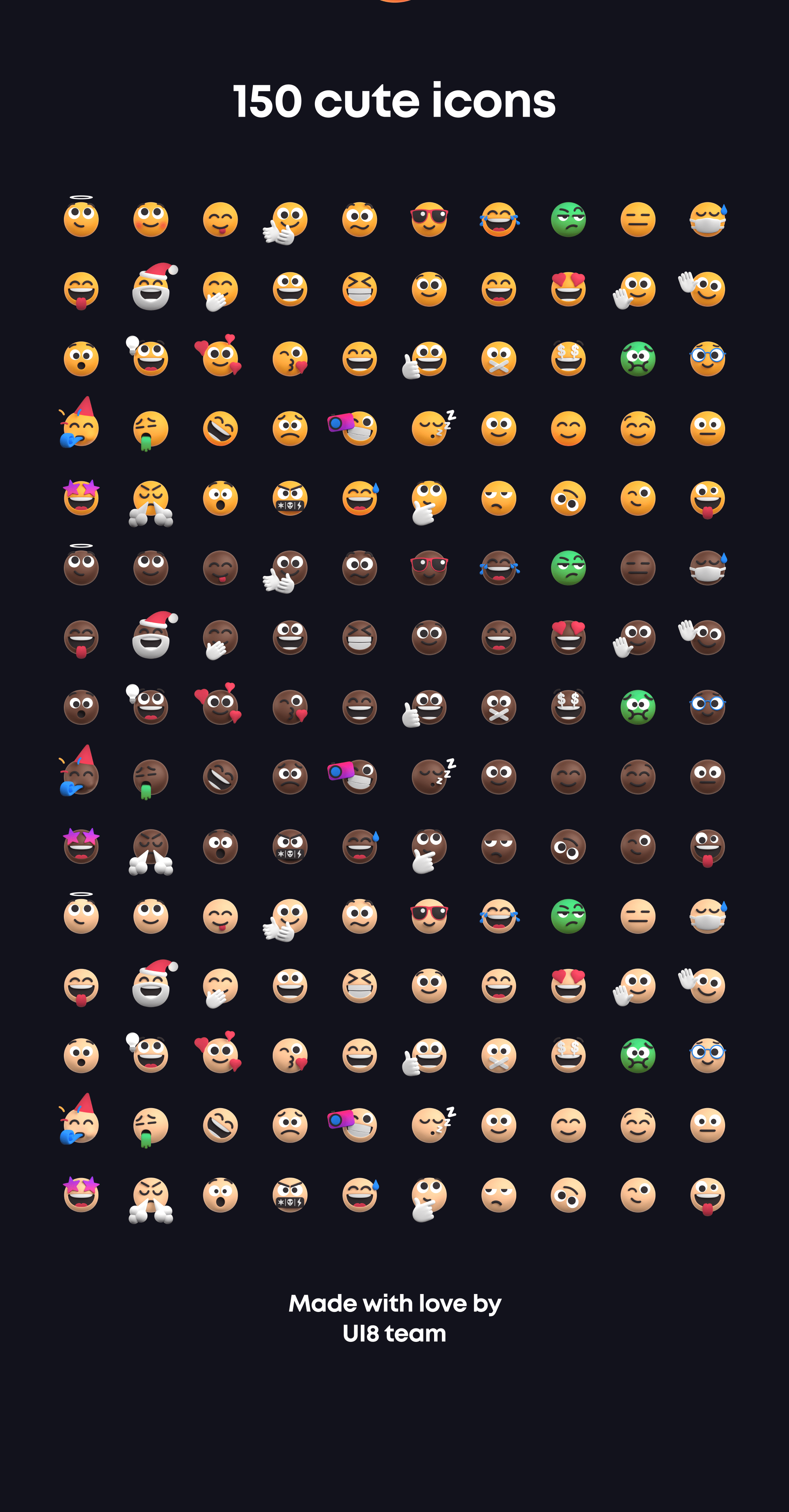 时尚趣味潮流创意3D卡通emoji笑脸表情包png免抠icon图标设计素材 Smilies 3D Emoji Pack_img_2