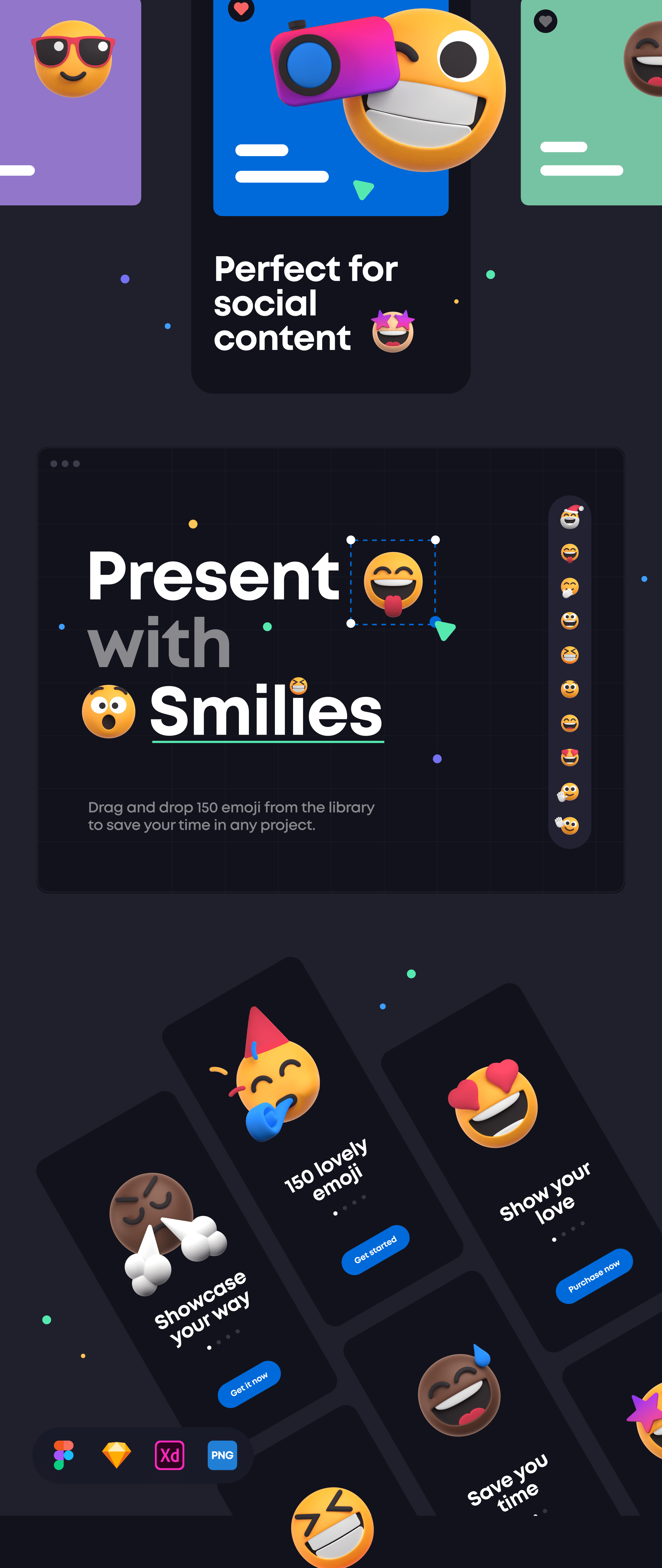 时尚趣味潮流创意3D卡通emoji笑脸表情包png免抠icon图标设计素材 Smilies 3D Emoji Pack_img_2