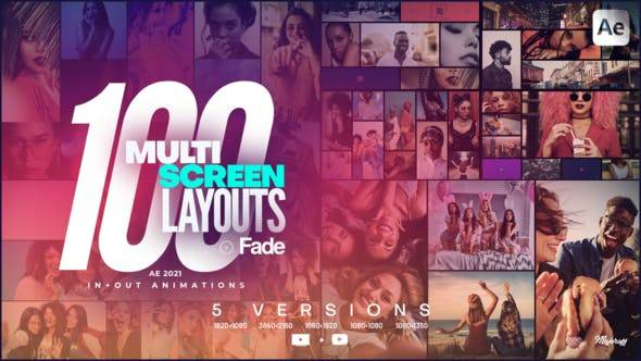 AE模板 100+时尚照片分屏出入特效动画 Videohive - 100 Multi-Screen Layouts // Fade_img_1