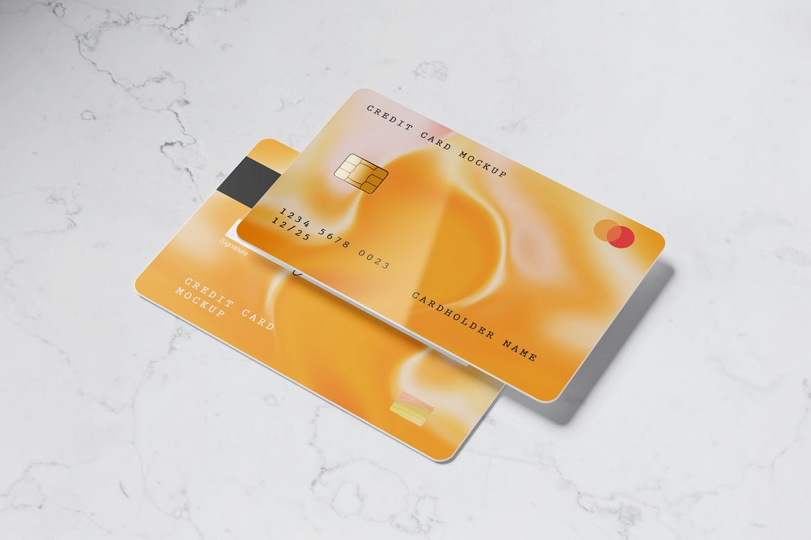 8个高品质银行信用卡卡片设计展示贴图样机模板 Credit Card Mockup_img_2