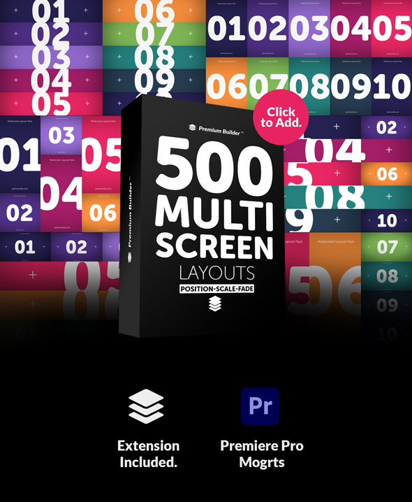 AE模板脚本 500+炫酷图片视频分屏出入动画预设 Multi Screen Layouts Pack for Premiere Pro_img_2