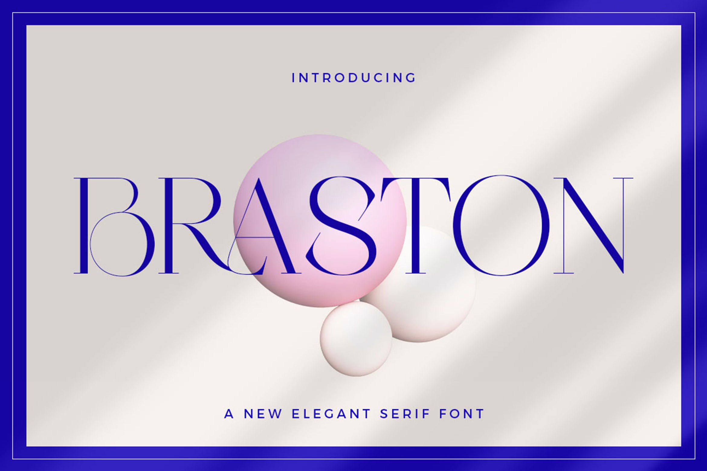 现代优雅品牌邀请函标志设计衬线英文字体 Braston - Elegant Serif Font_img_2