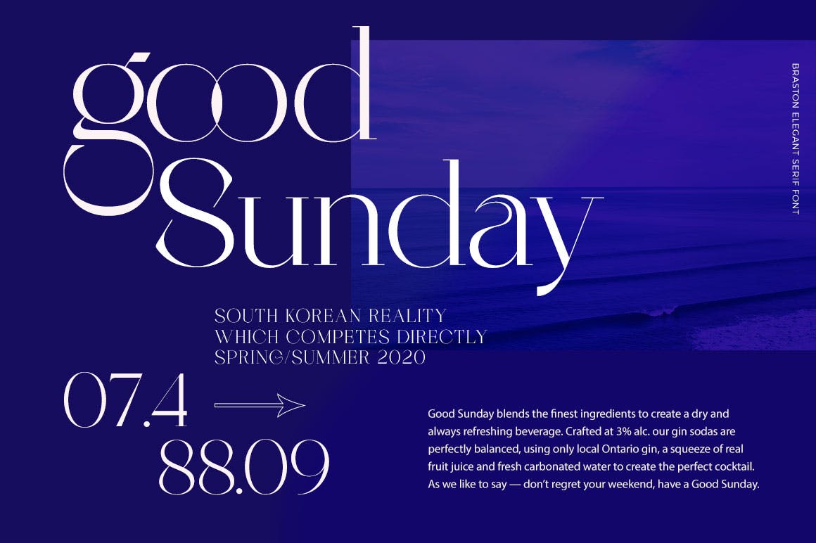 现代优雅品牌邀请函标志设计衬线英文字体 Braston - Elegant Serif Font_img_2