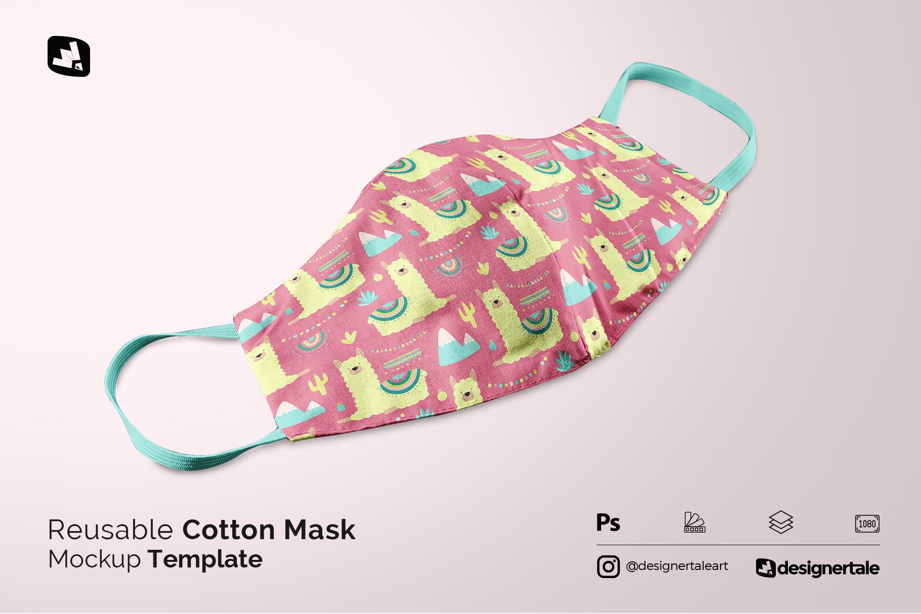 可重复使用棉质口罩印花设计样机素材 Reusable Cotton Mask Mockup_img_2