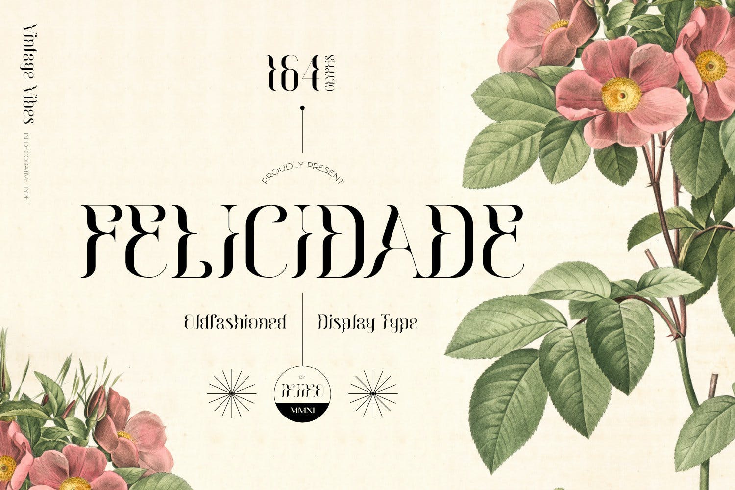 复古杂志海报包装设计衬线英文字体 Felicidade - Oldfashioned Type_img_2