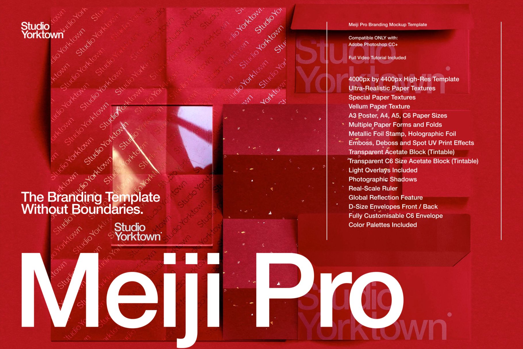 Meiji Pro 多规格特殊印刷效果品牌VI设计展示Ps素材 Meiji Pro Branding Mockup Template_img_2