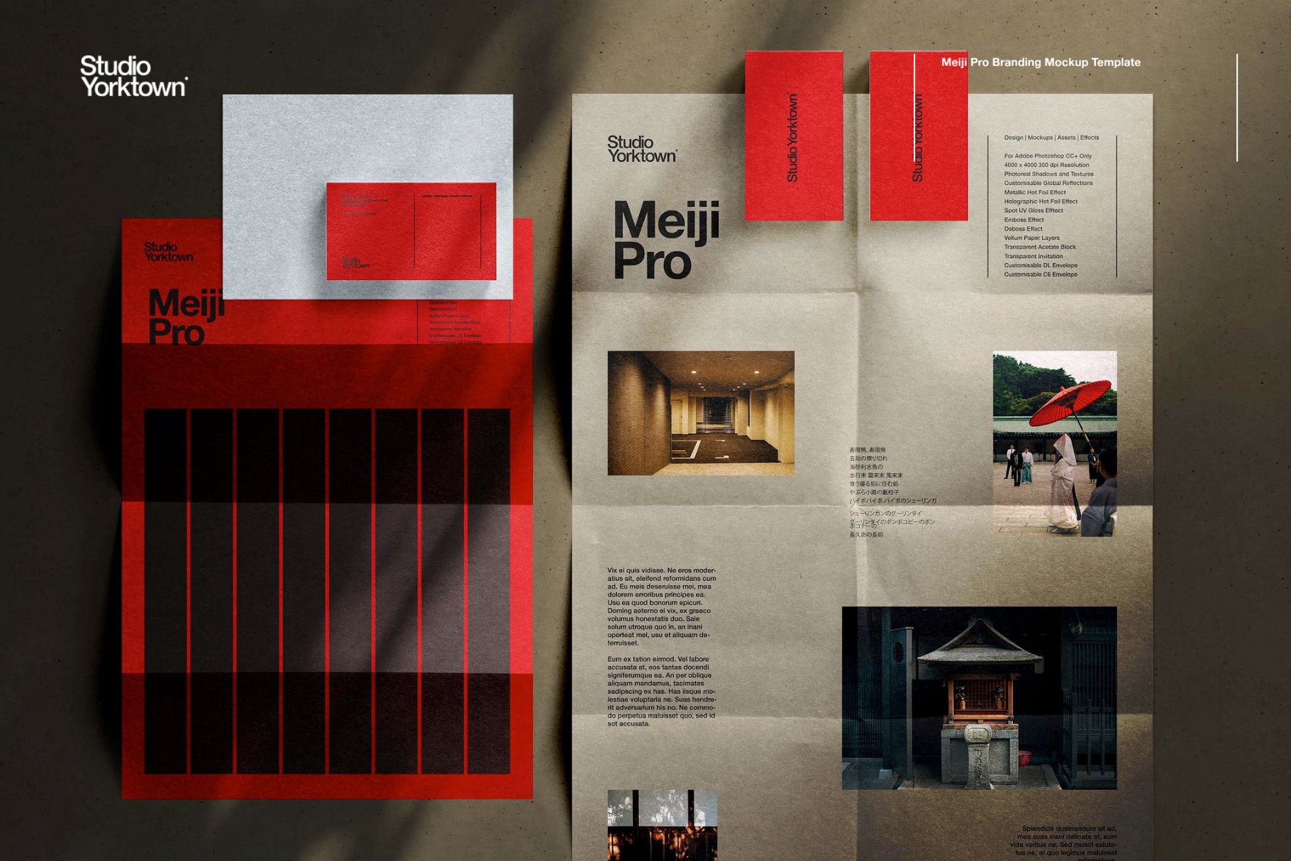 Meiji Pro 多规格特殊印刷效果品牌VI设计展示Ps素材 Meiji Pro Branding Mockup Template_img_2