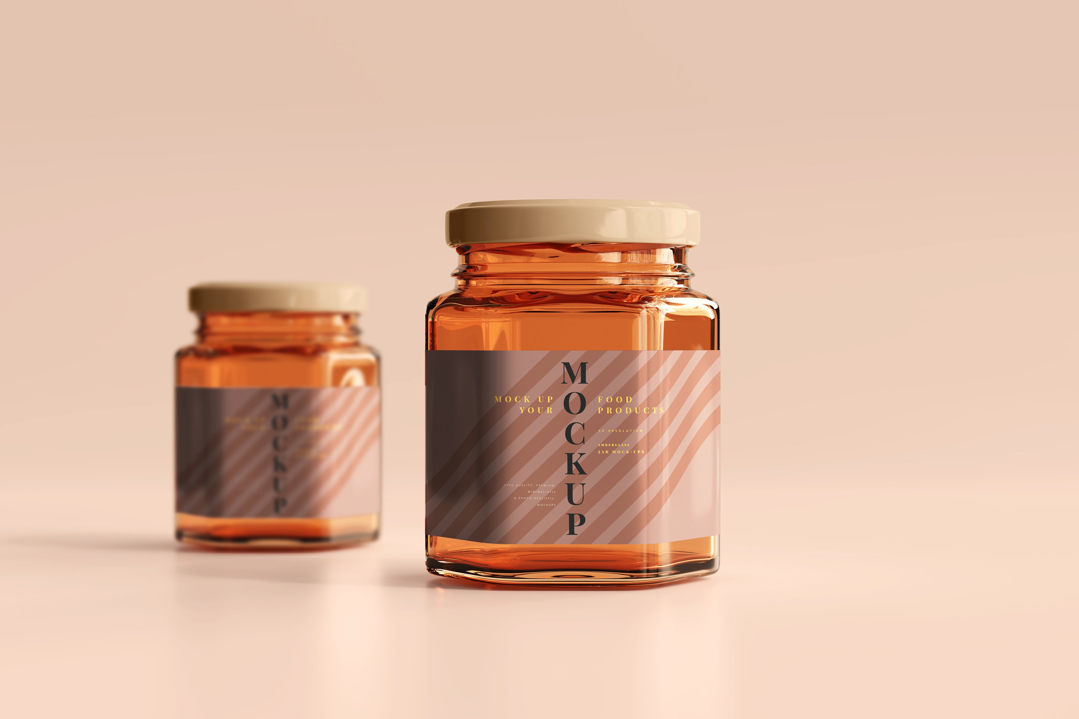 210款多规格透明玻璃密封罐设计展示Ps贴图样机素材 Amber Jars Mockup Collection_img_2