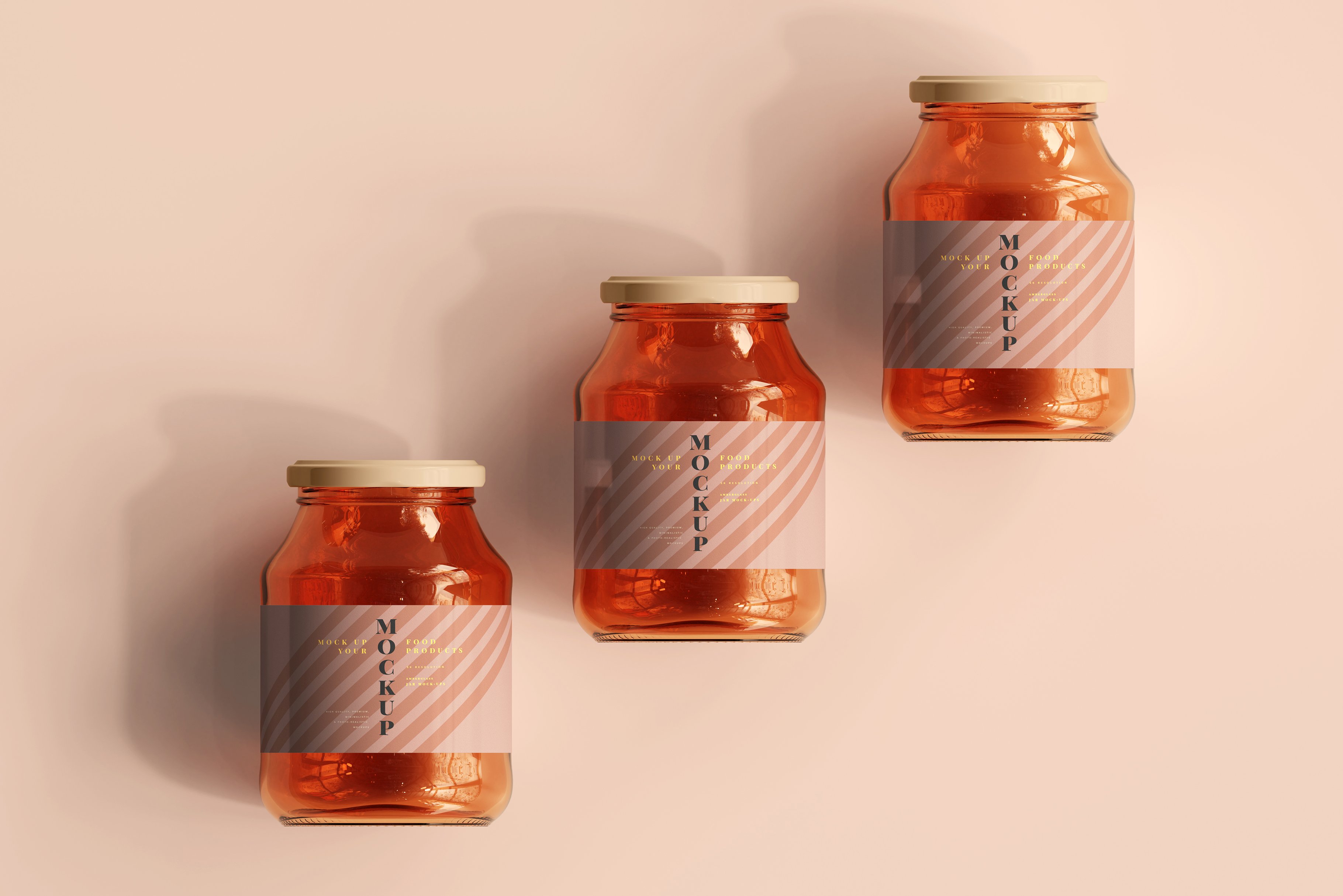 210款多规格透明玻璃密封罐设计展示Ps贴图样机素材 Amber Jars Mockup Collection_img_2