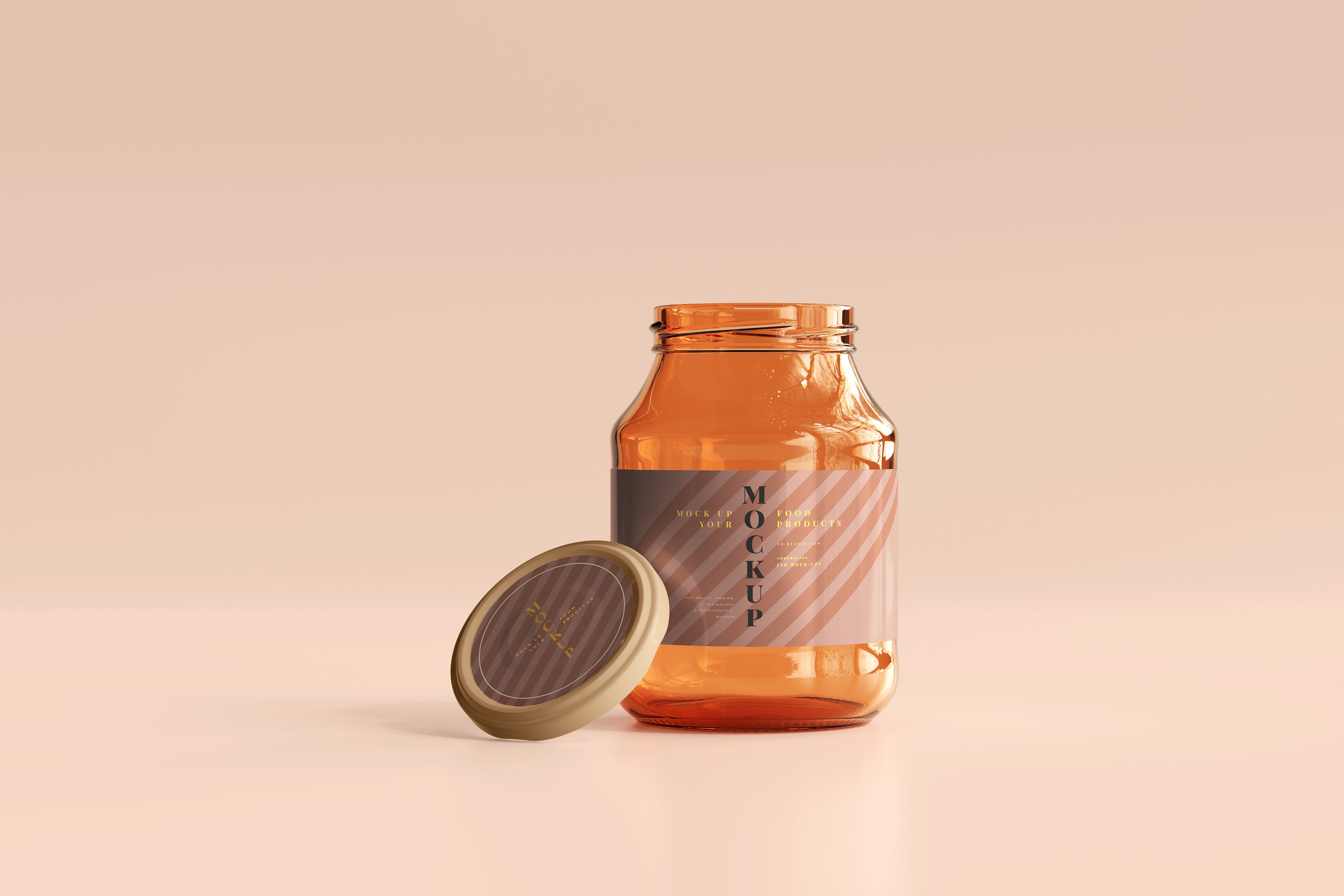 210款多规格透明玻璃密封罐设计展示Ps贴图样机素材 Amber Jars Mockup Collection_img_2