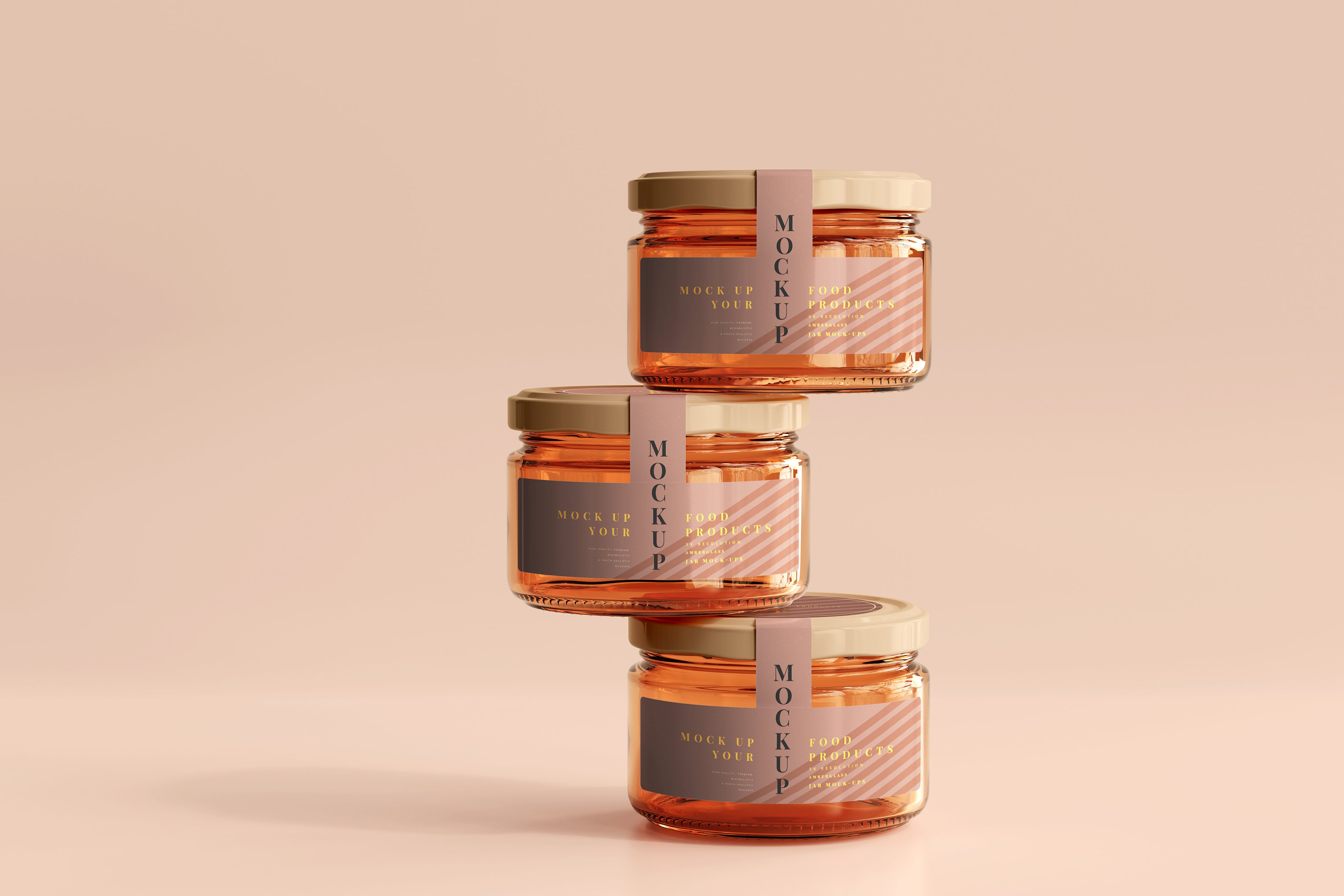 210款多规格透明玻璃密封罐设计展示Ps贴图样机素材 Amber Jars Mockup Collection_img_2