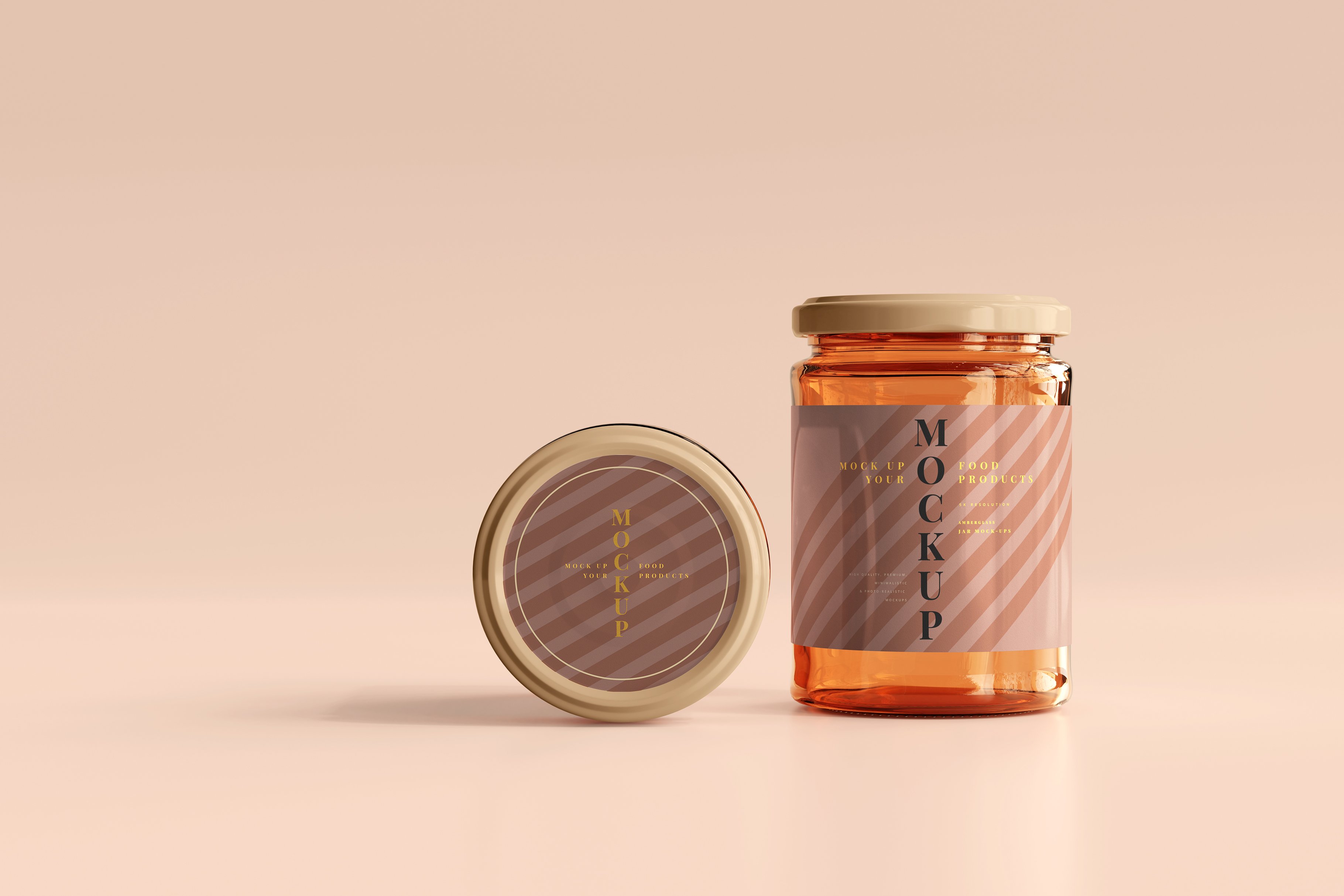 210款多规格透明玻璃密封罐设计展示Ps贴图样机素材 Amber Jars Mockup Collection_img_2