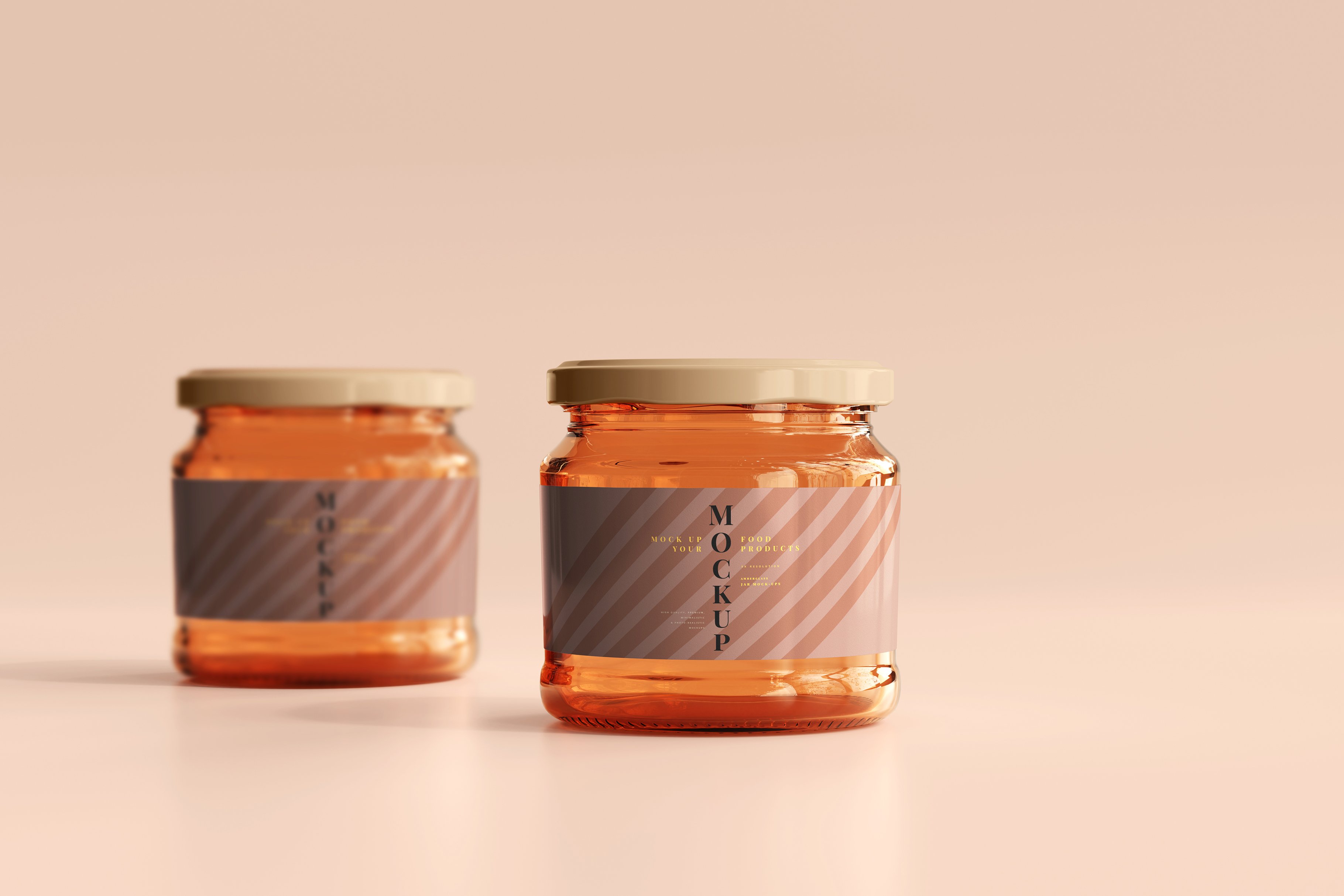 210款多规格透明玻璃密封罐设计展示Ps贴图样机素材 Amber Jars Mockup Collection_img_2