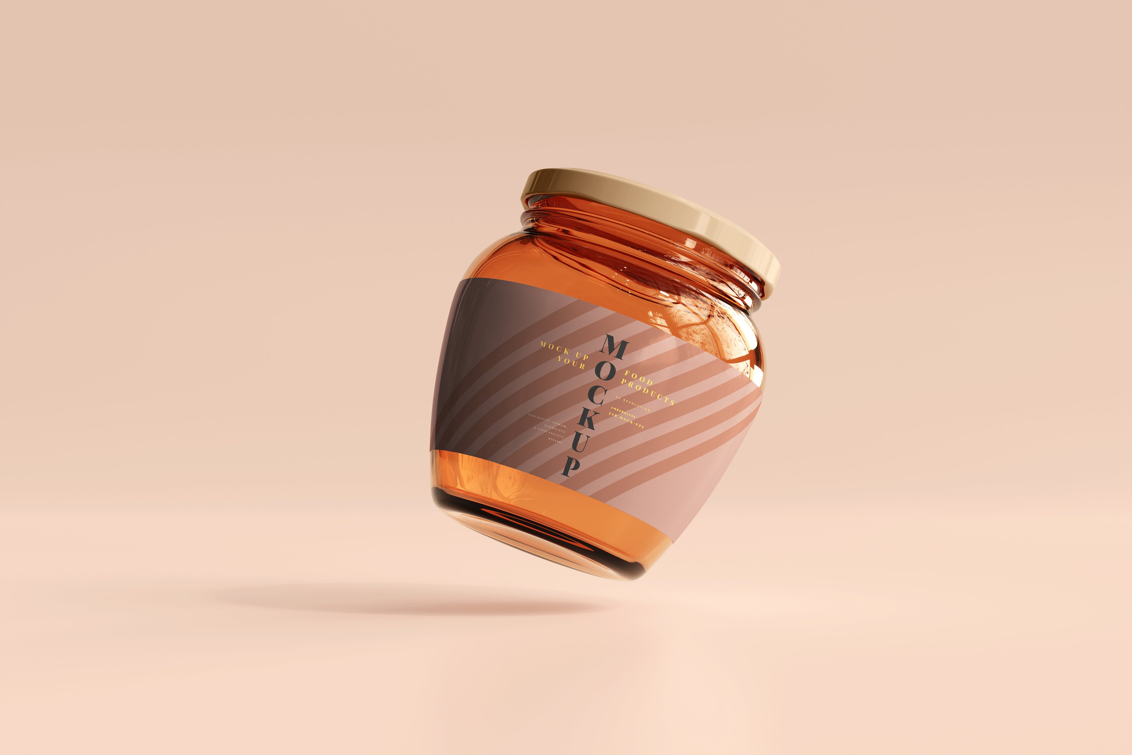 210款多规格透明玻璃密封罐设计展示Ps贴图样机素材 Amber Jars Mockup Collection_img_2