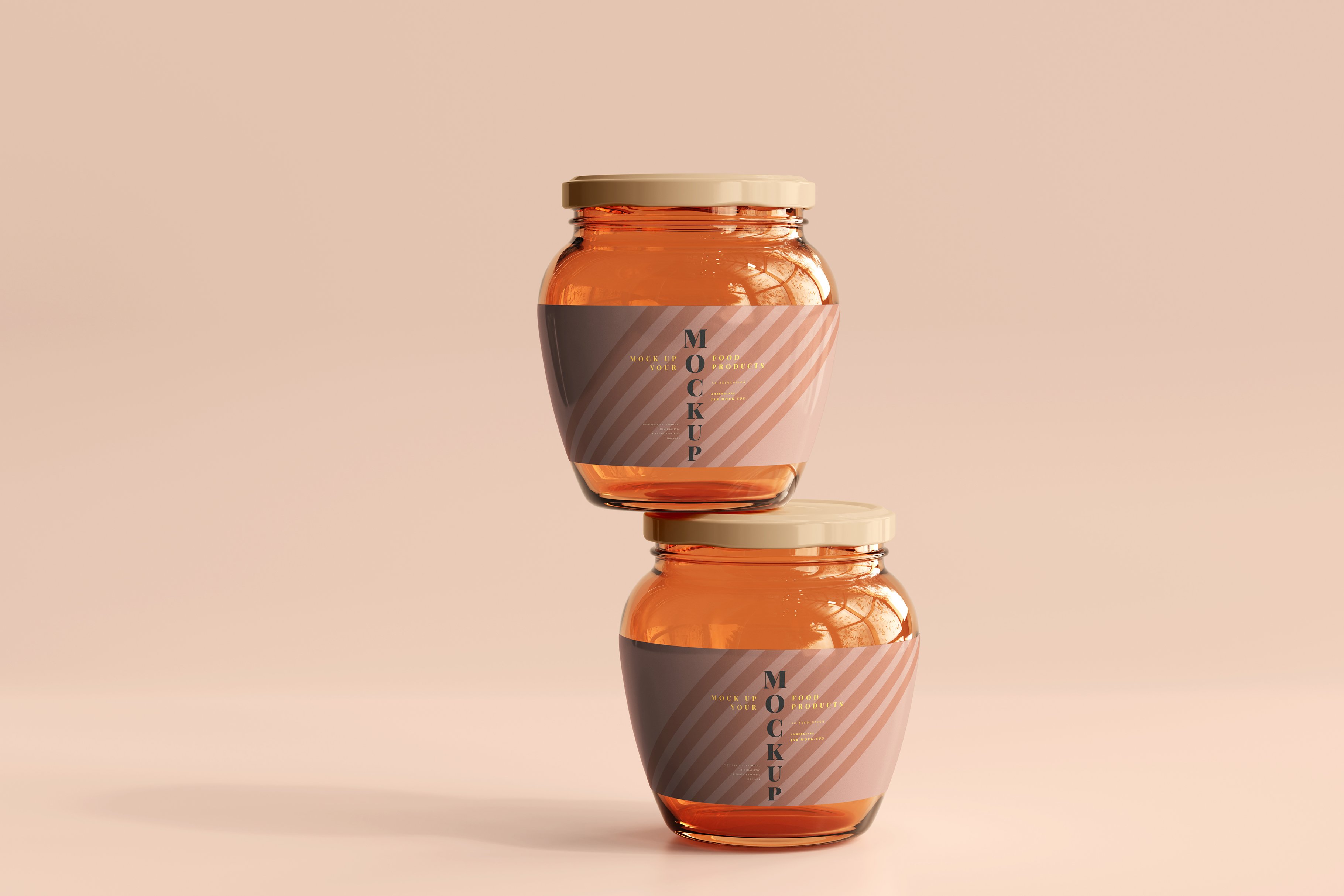 210款多规格透明玻璃密封罐设计展示Ps贴图样机素材 Amber Jars Mockup Collection_img_2