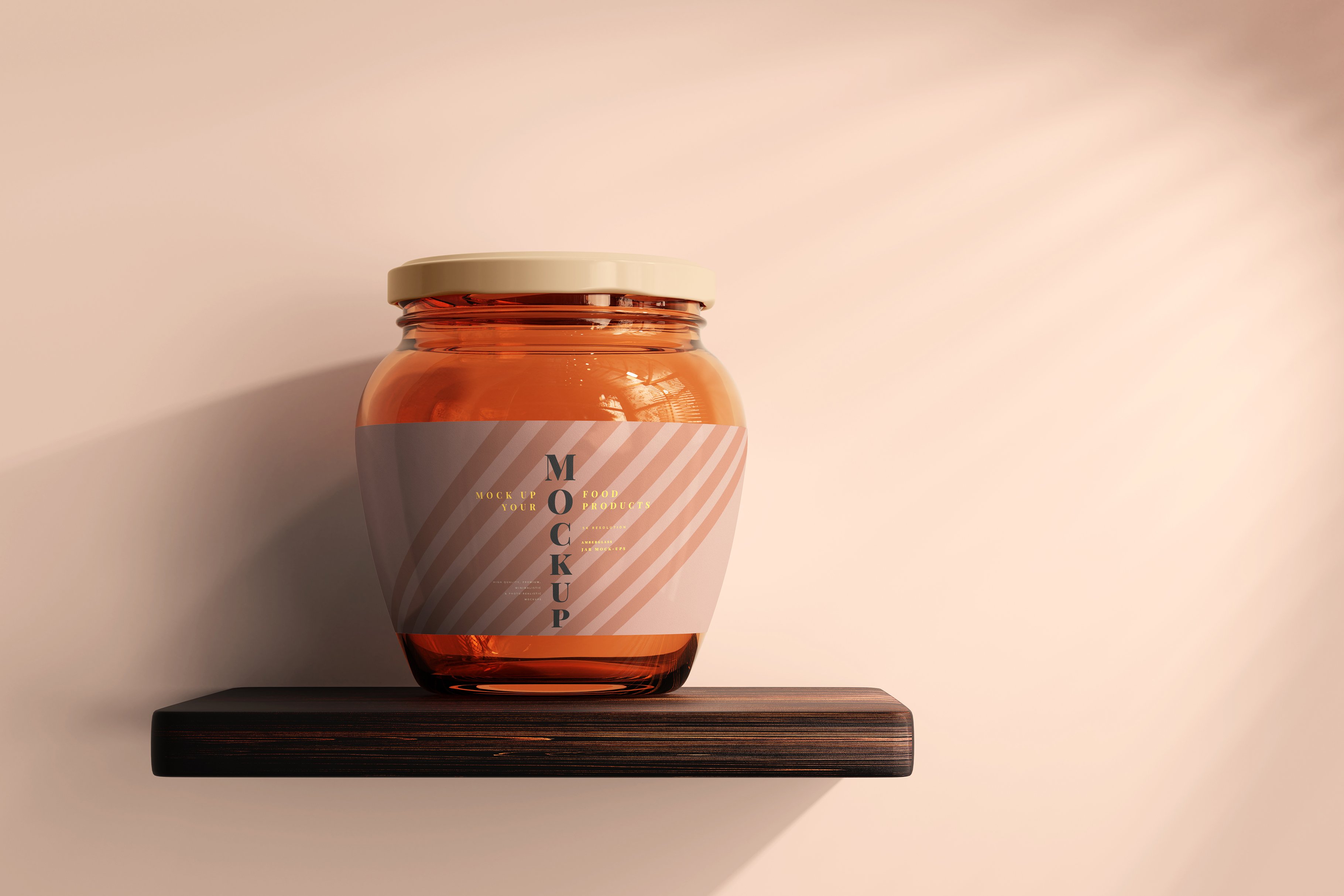 210款多规格透明玻璃密封罐设计展示Ps贴图样机素材 Amber Jars Mockup Collection_img_2