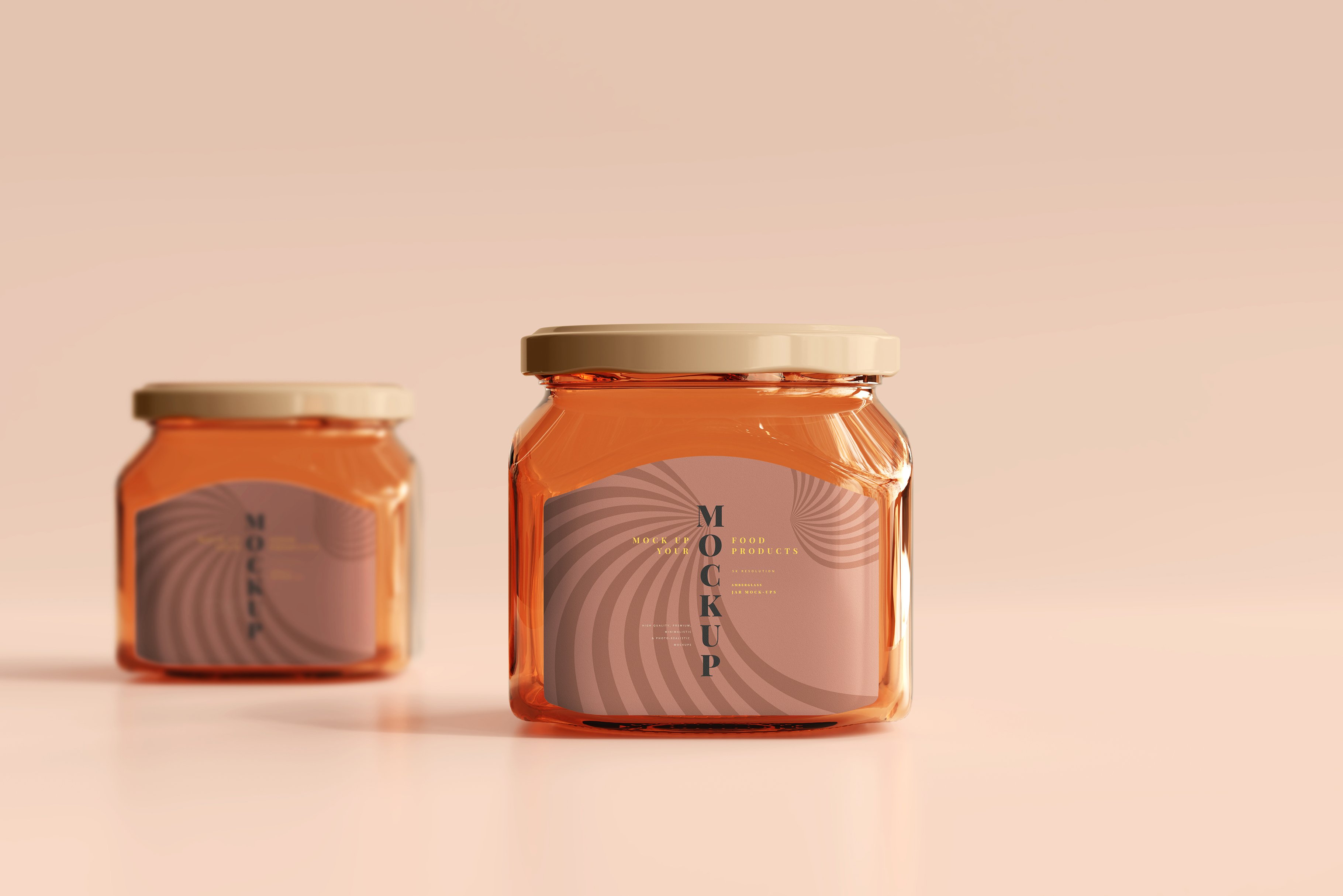 210款多规格透明玻璃密封罐设计展示Ps贴图样机素材 Amber Jars Mockup Collection_img_2