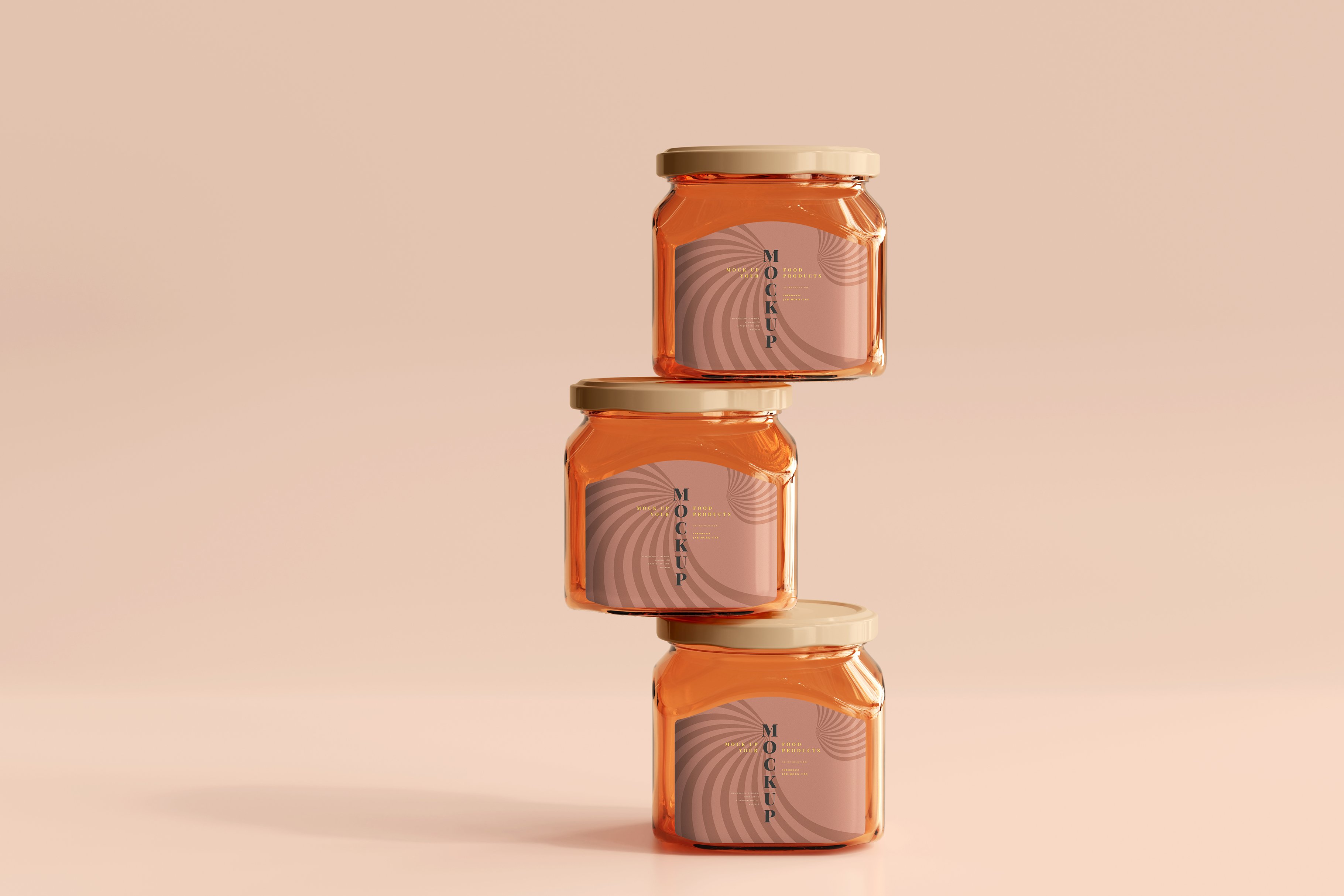 210款多规格透明玻璃密封罐设计展示Ps贴图样机素材 Amber Jars Mockup Collection_img_2