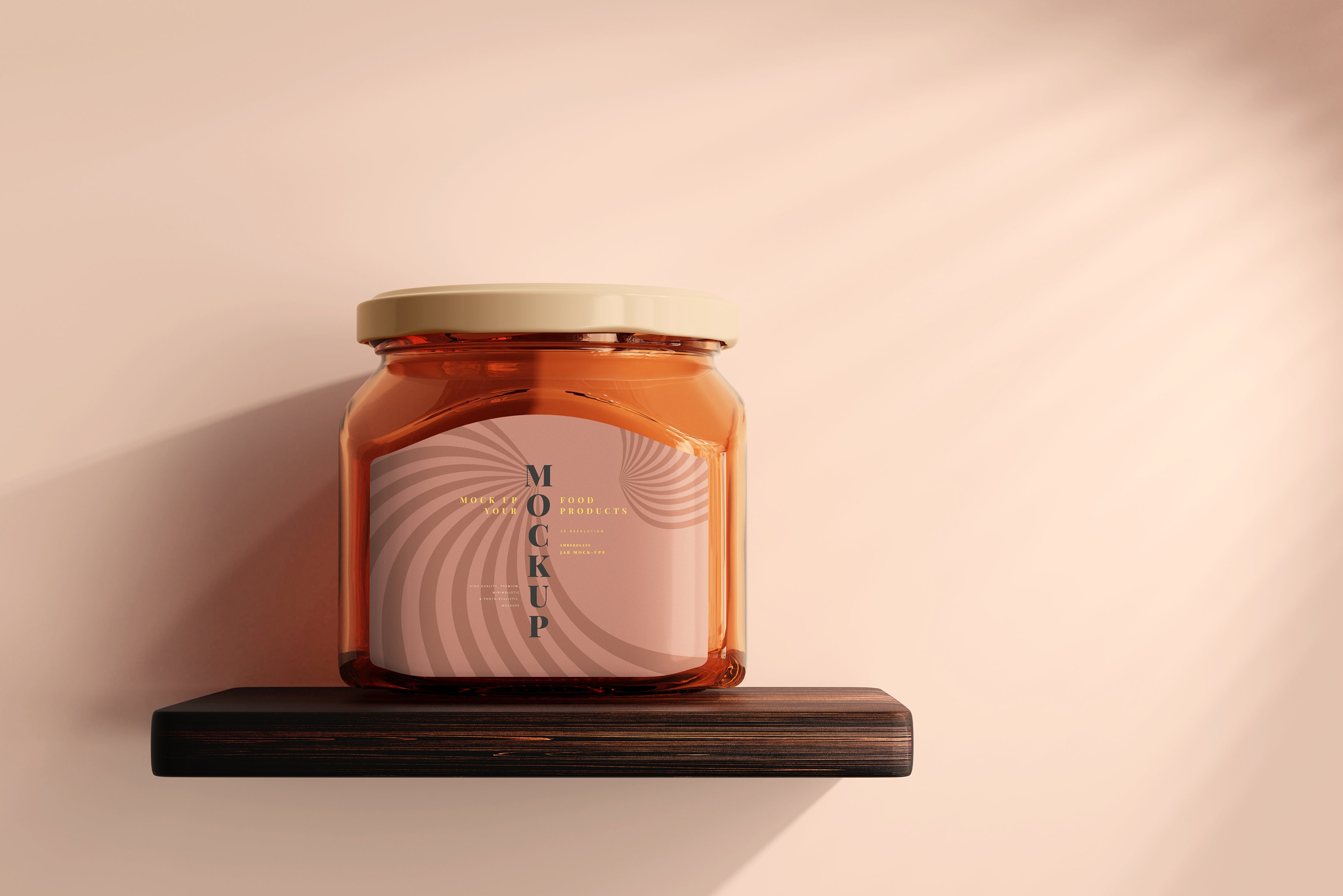 210款多规格透明玻璃密封罐设计展示Ps贴图样机素材 Amber Jars Mockup Collection_img_2