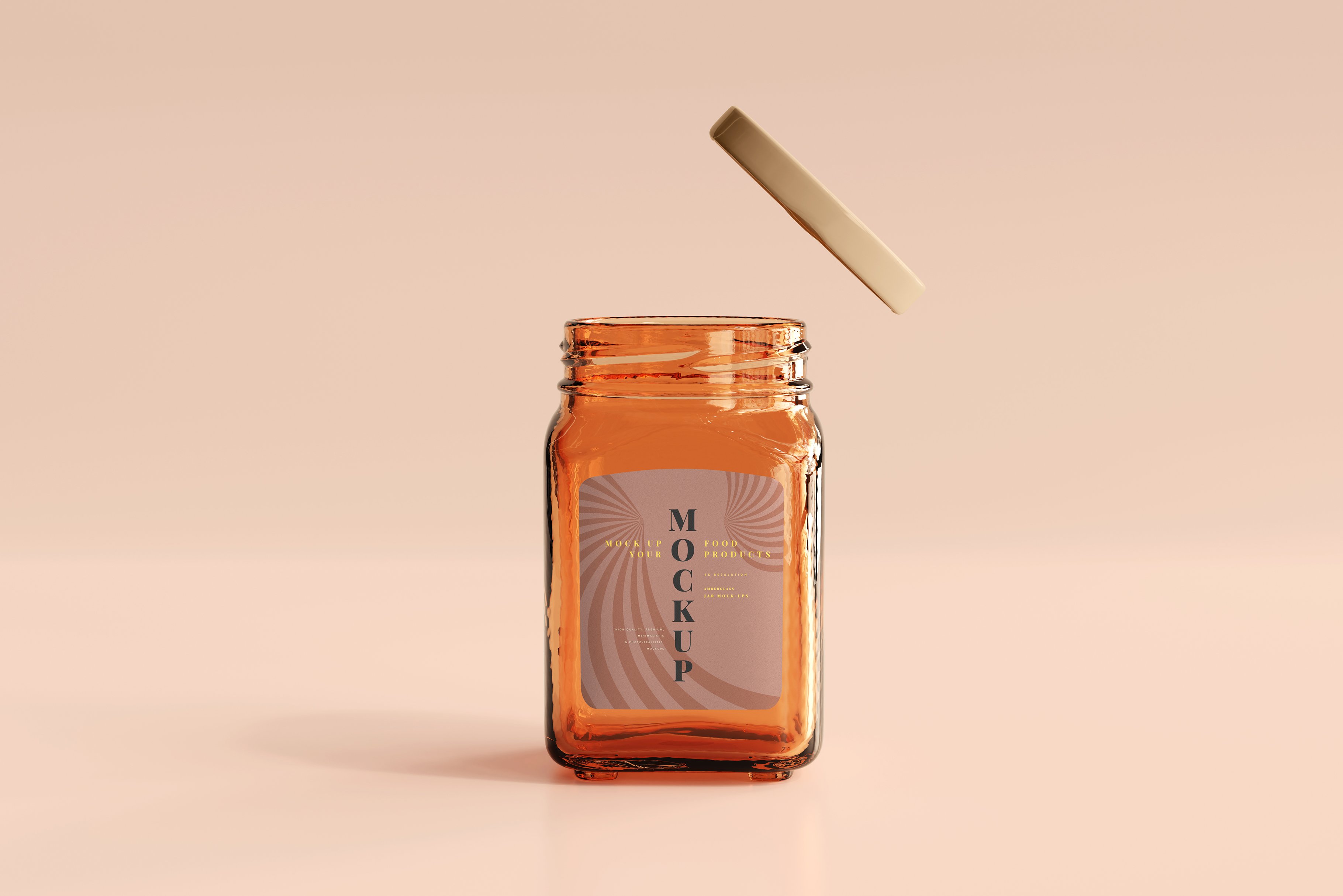 210款多规格透明玻璃密封罐设计展示Ps贴图样机素材 Amber Jars Mockup Collection_img_2