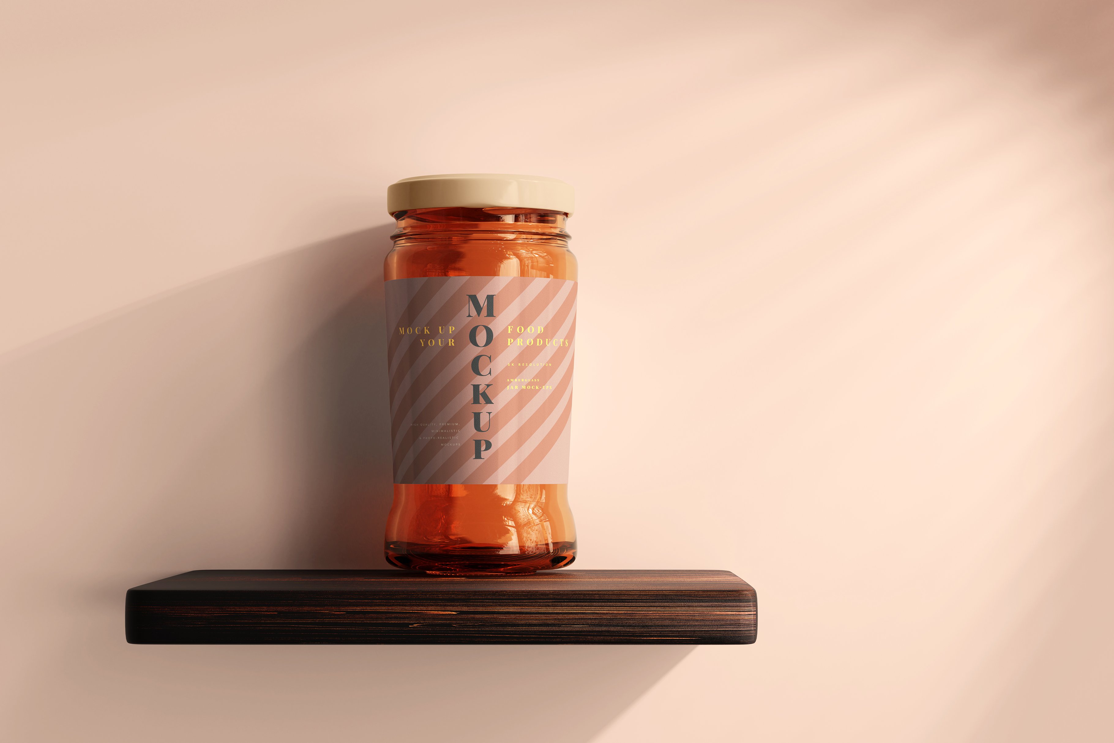 210款多规格透明玻璃密封罐设计展示Ps贴图样机素材 Amber Jars Mockup Collection_img_2