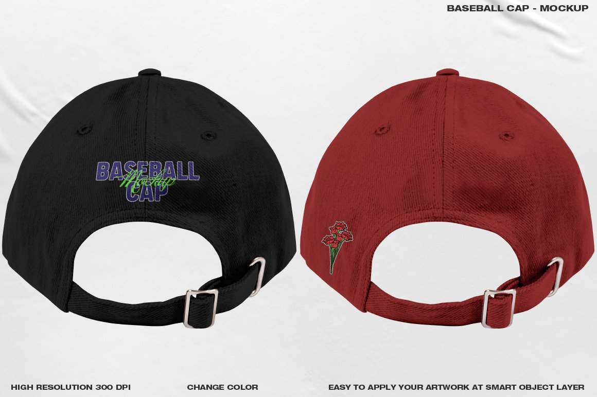 潮流棒球帽印花设计展示贴图样机模板 Baseball Cap - Mockup_img_2