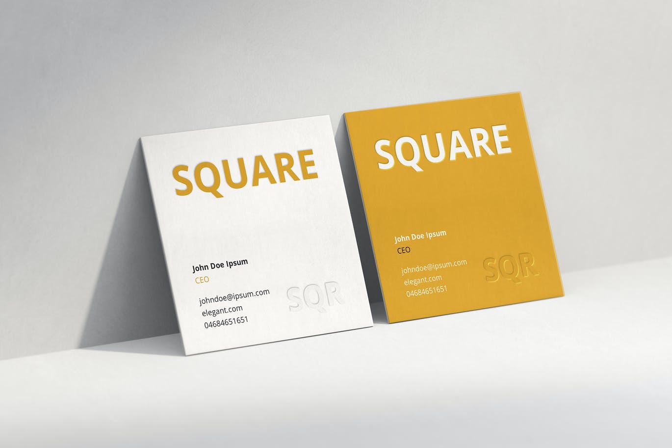 时尚品牌Logo设计方形名片卡片设计展示样机模板 Business Card Mockup Scenes Square_img_2