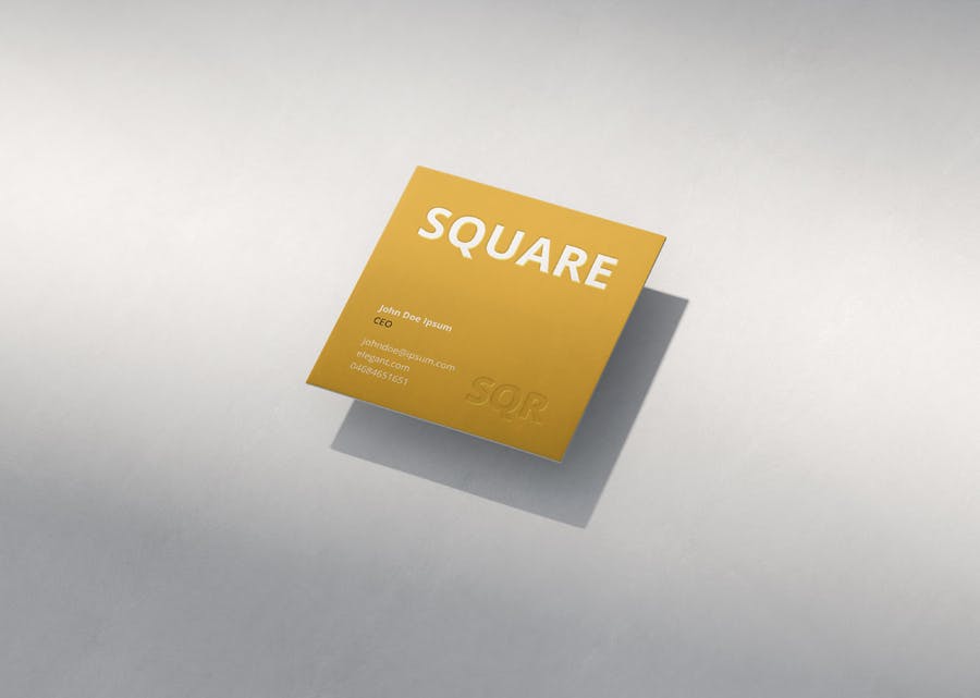 时尚品牌Logo设计方形名片卡片设计展示样机模板 Business Card Mockup Scenes Square_img_2