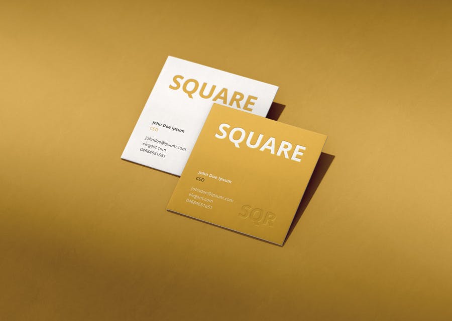 时尚品牌Logo设计方形名片卡片设计展示样机模板 Business Card Mockup Scenes Square_img_2