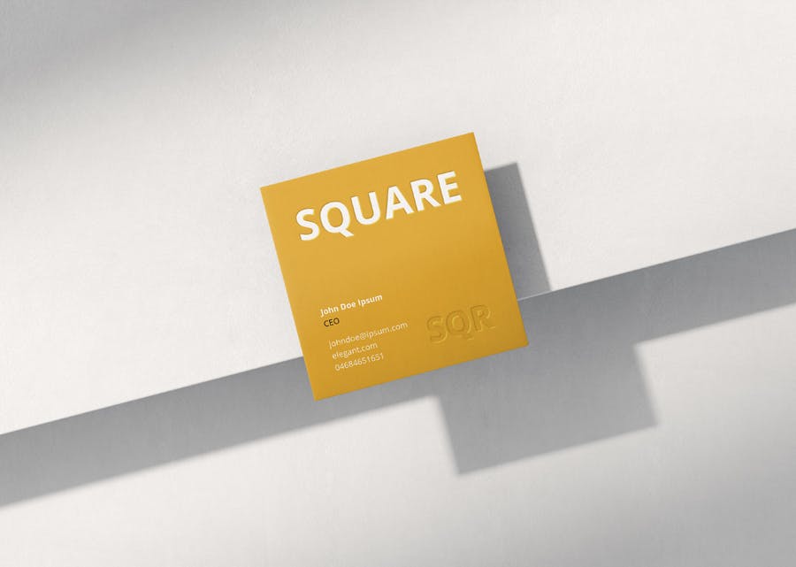 时尚品牌Logo设计方形名片卡片设计展示样机模板 Business Card Mockup Scenes Square_img_2