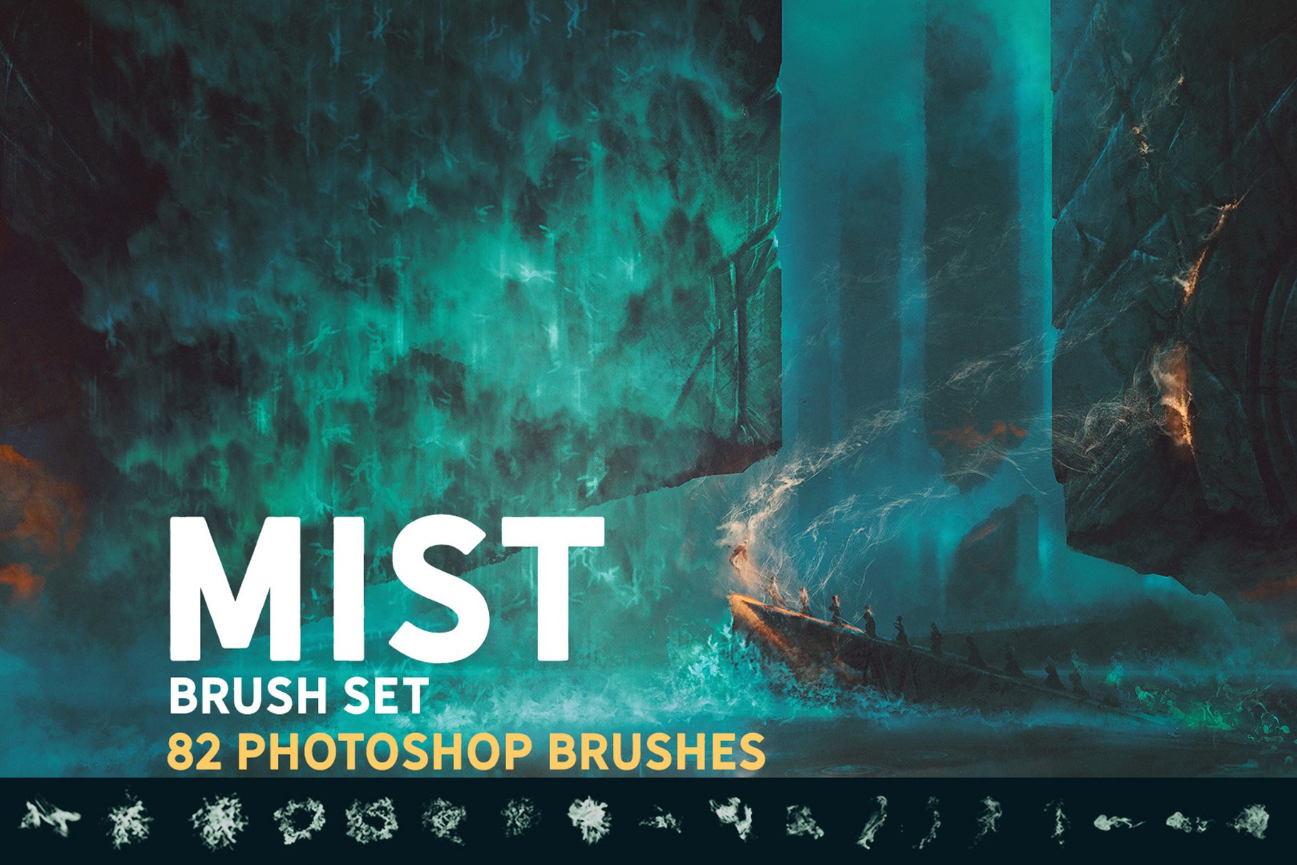 82个烟雾艺术笔刷套装：适用于Procreate和Photoshop Mist Brush Set_img_1