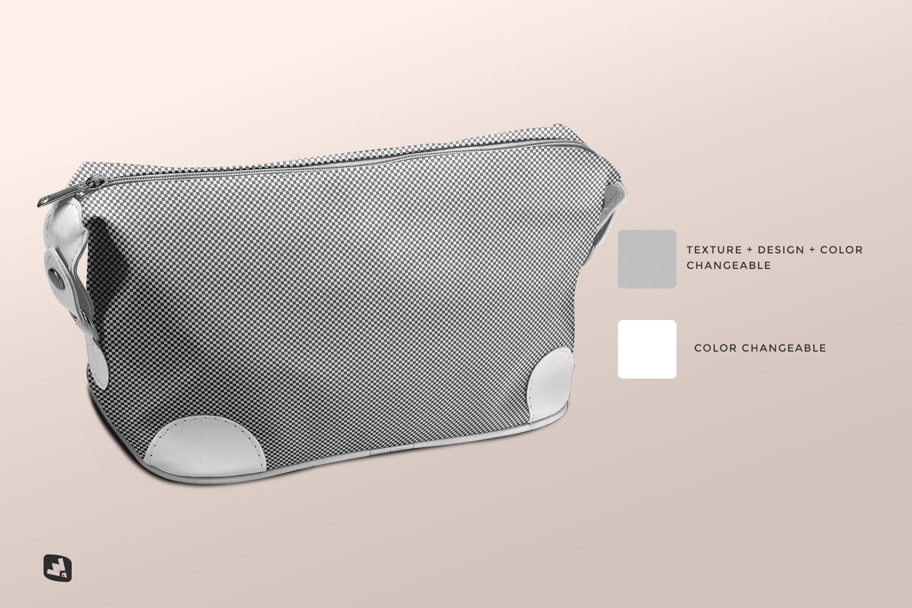 皮革化妆包设计展示样机模板 Leather Makeup Bag Mockup_img_2