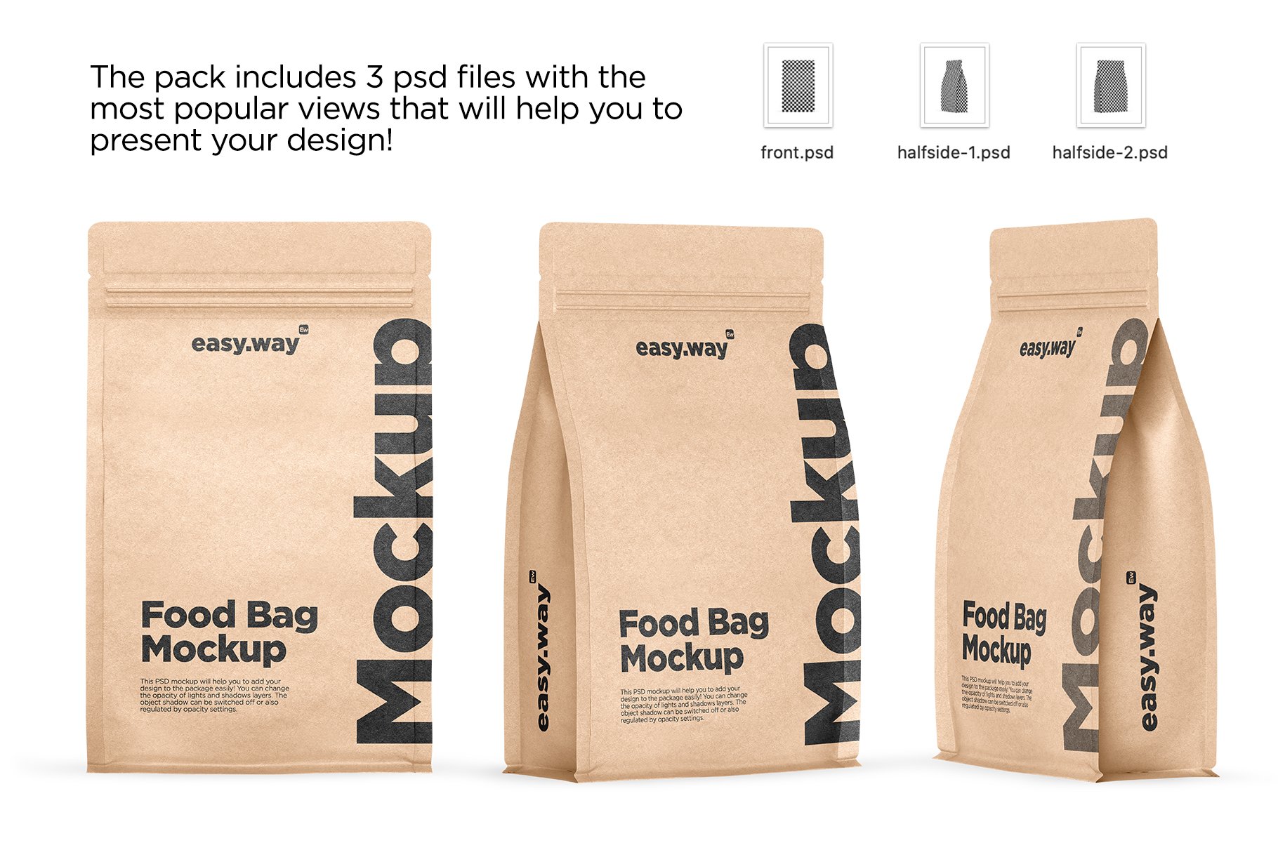 咖啡自立包装纸袋设计展示样机PSD模板 Coffee Bag PSD Mockups_img_2