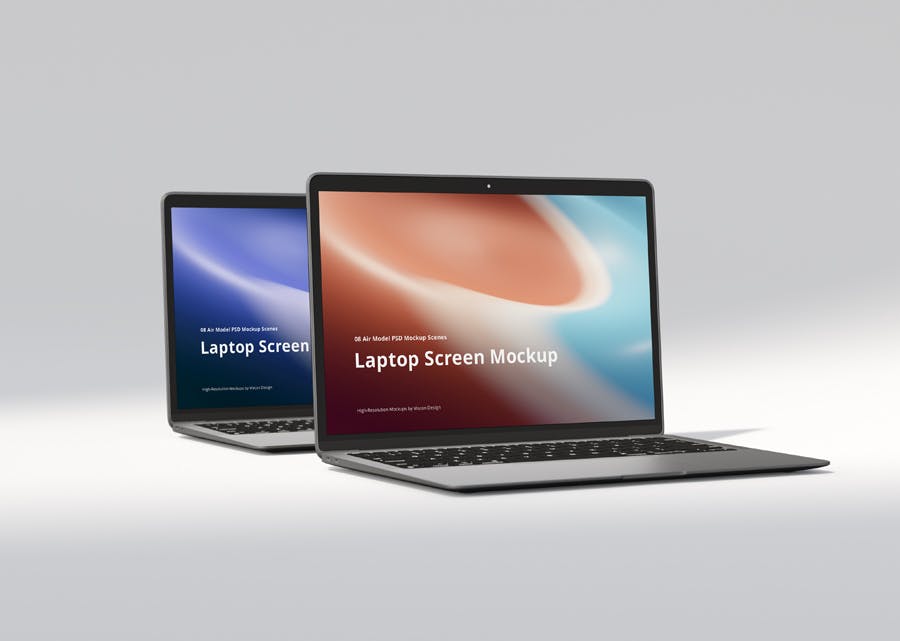 网页设计苹果MacBook air笔记本电脑展示贴图样机 Laptop Mockup Scenes Air_img_2