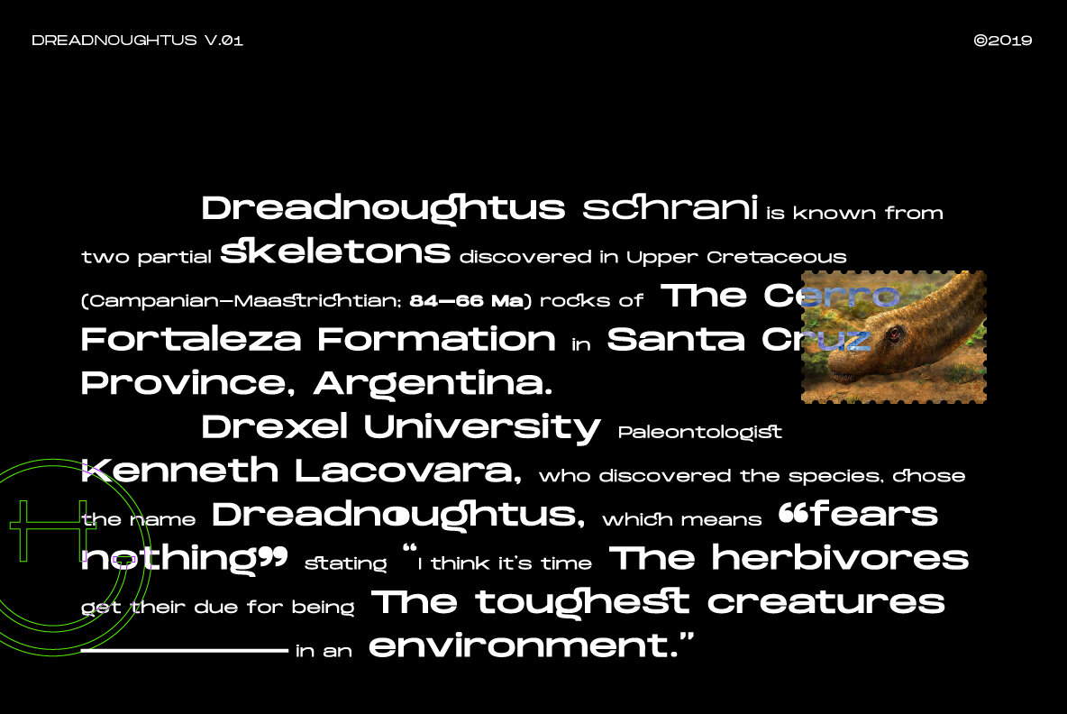 潮流现代极简粗体扩展无衬线英文排版字体设计素材 Dreadnoughtus Extended_img_2