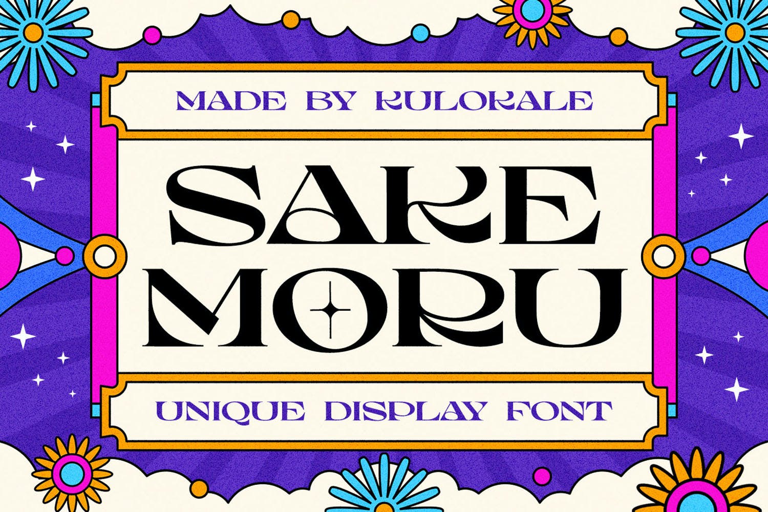 现代复古逆反差品牌标识包装设计衬线英文字体 Sake Moru Unique Display Font_img_2