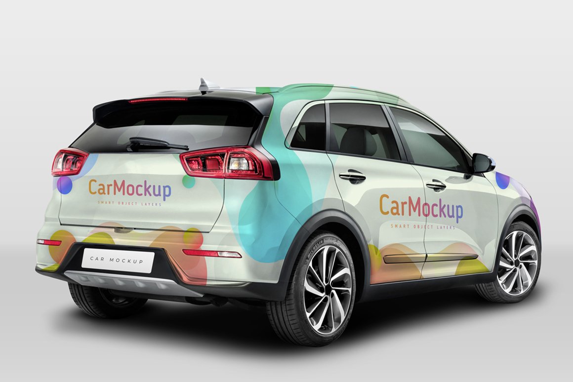 小汽车外观车身广告设计贴图样机PSD模板素材 Car Mockup Customizable PSD_img_1