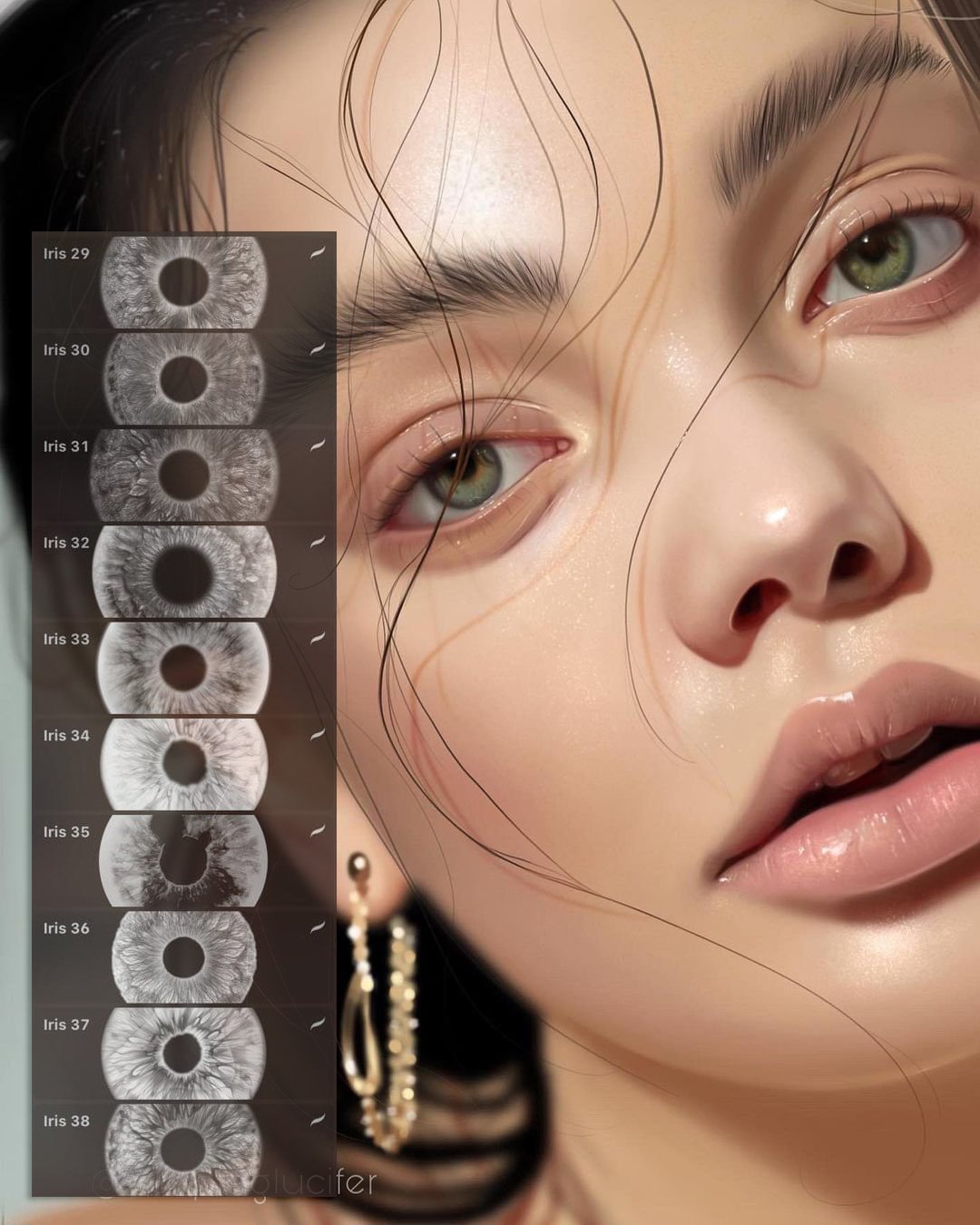 930款肖像绘画艺术头发唇印雀斑iPad Procreate笔刷素材套装 930 Procreate Makeup Brushes_img_2