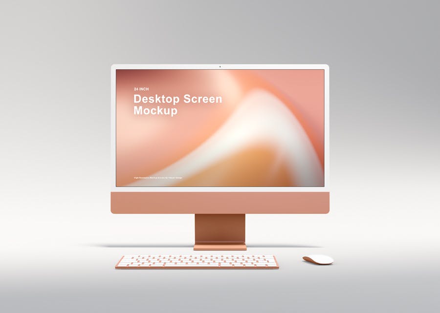 极简网页设计iMac一体机电脑屏幕演示样机素材 Desktop Screen Mockup Scenes_img_2