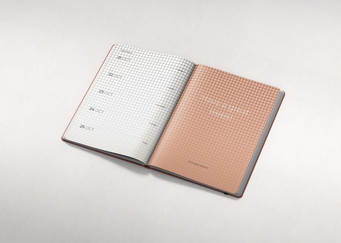 12个多角度办公笔记本记事本设计贴图样机模板 Notebook Planner Mockup_img_2