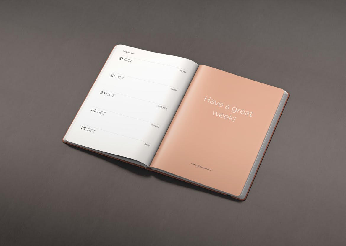 12个多角度办公笔记本记事本设计贴图样机模板 Notebook Planner Mockup_img_2