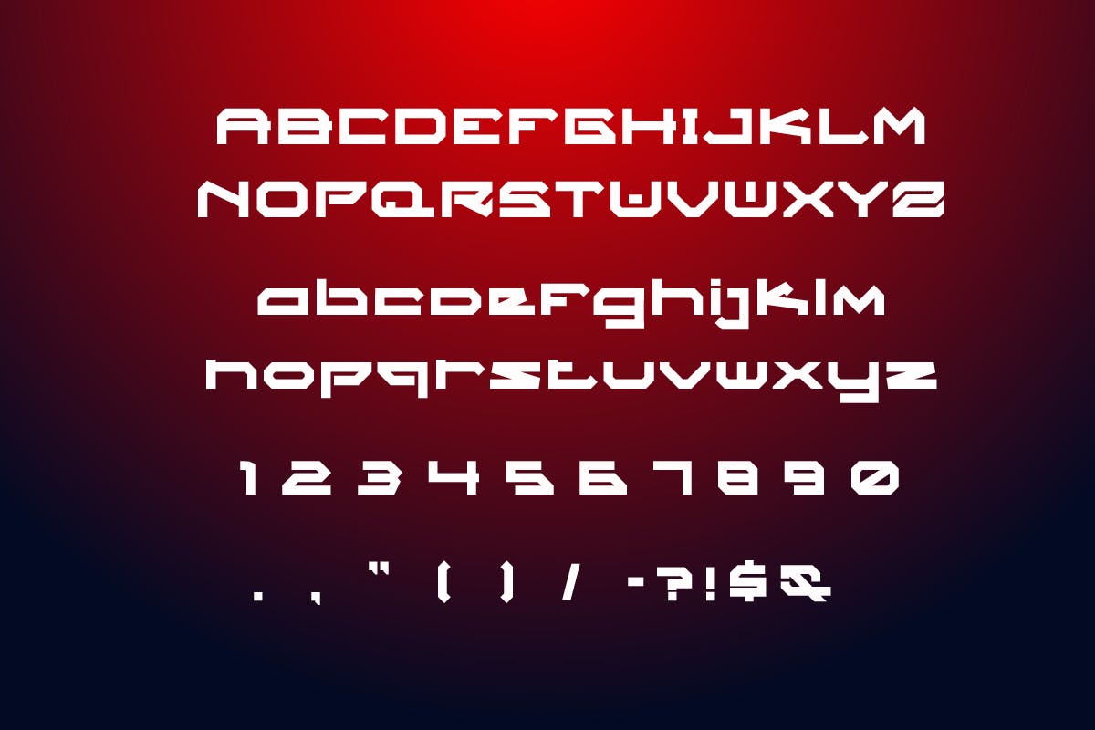时尚贴纸邀请卡徽标logo设计无衬线英文字体 Robotic Mecha Display Font_img_2