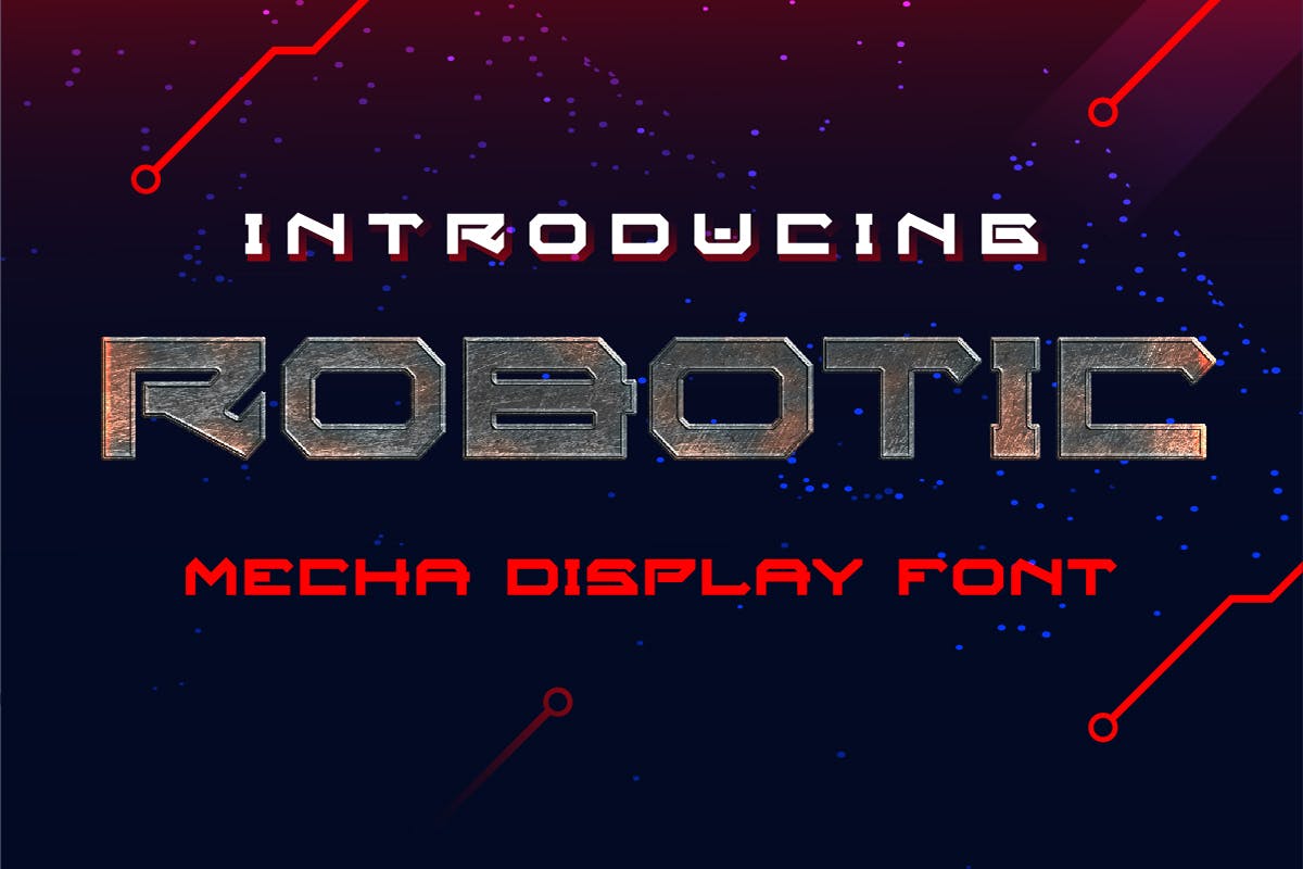 时尚贴纸邀请卡徽标logo设计无衬线英文字体 Robotic Mecha Display Font_img_2