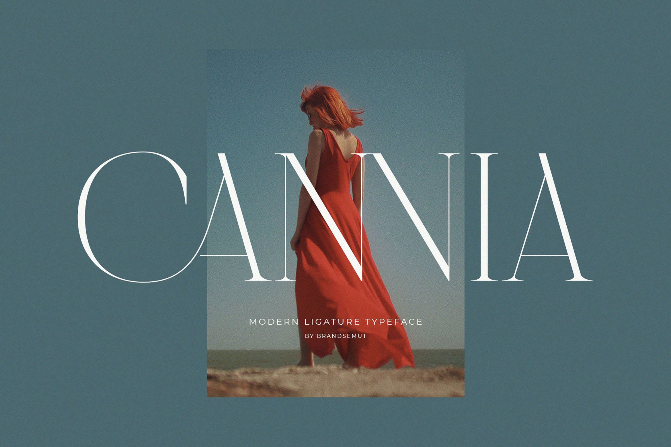 时尚优雅品牌邀请函徽标logo设计衬线英文字体 Cannia - Ligature Typeface_img_2