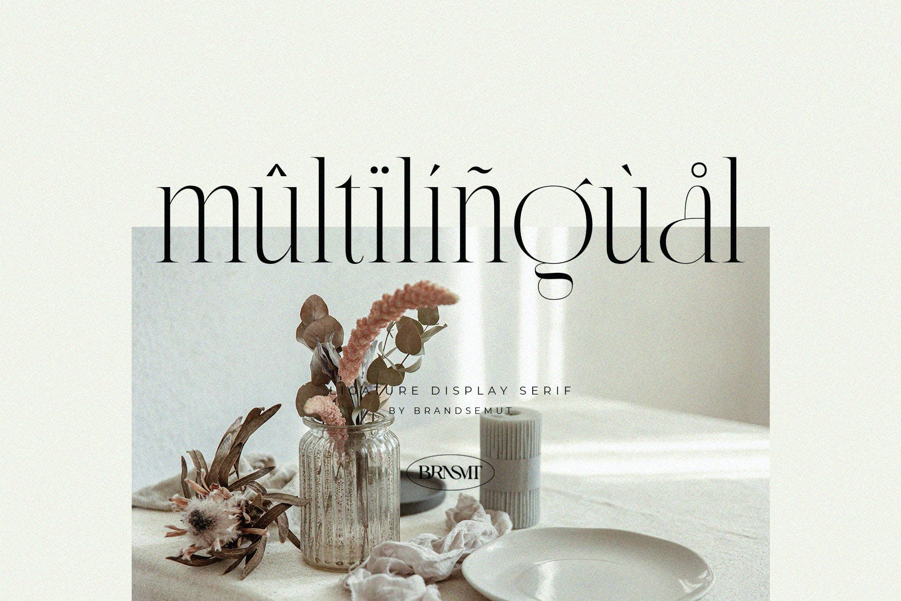 时尚优雅品牌邀请函徽标logo设计衬线英文字体 Cannia - Ligature Typeface_img_2