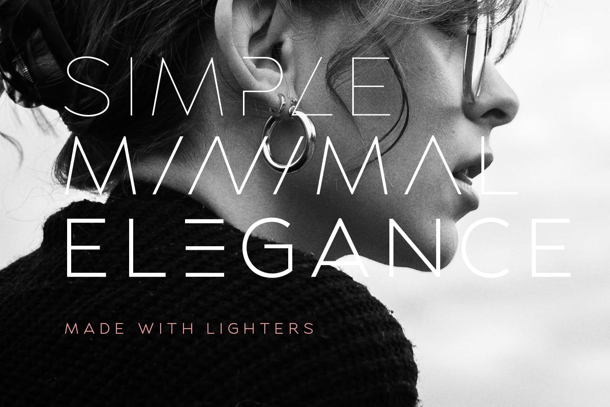 现代海报标识徽标logo设计无衬线英文字体 Lighters - Light Logo Font_img_2