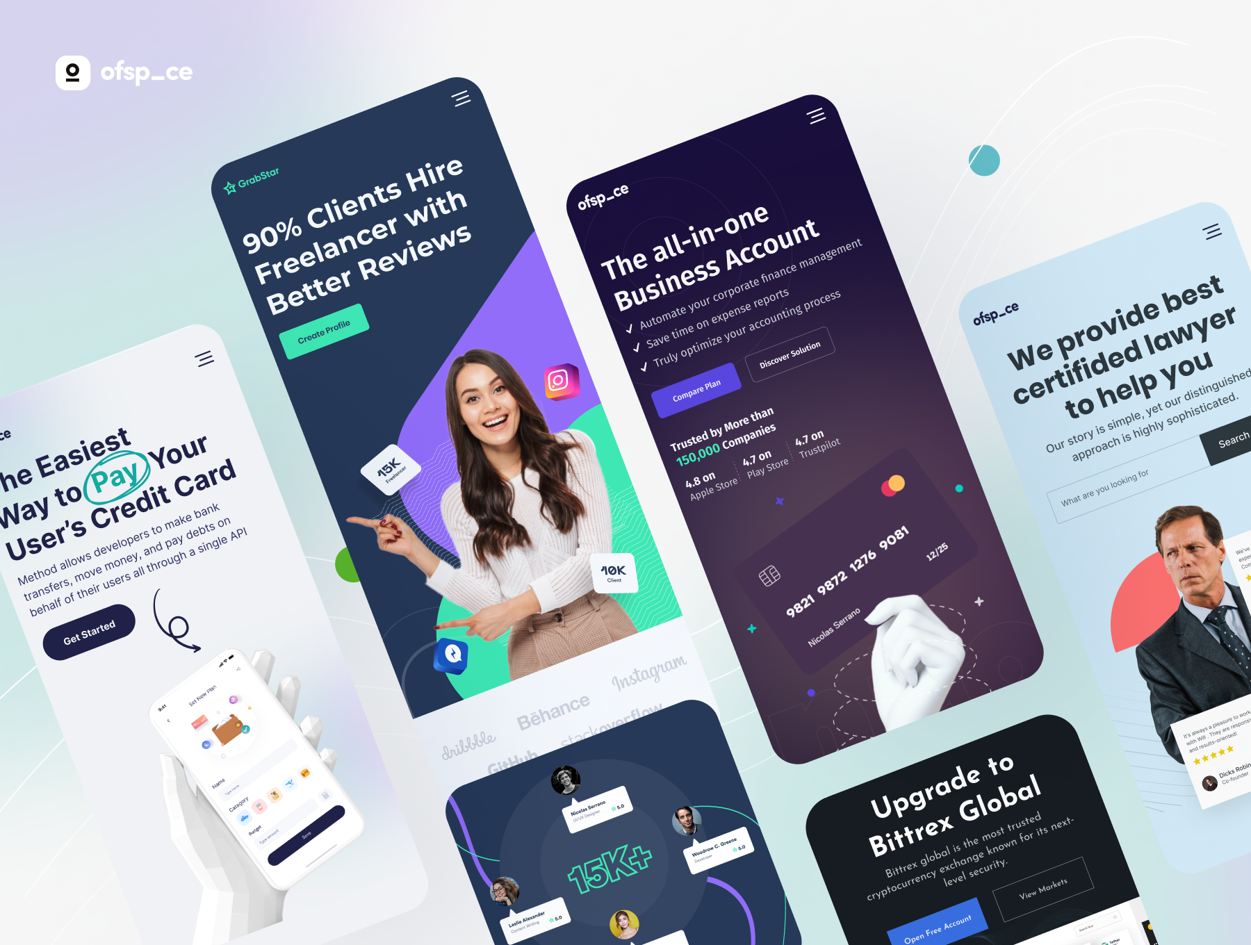 多用途网站登录页界面设计模板套件素材 Multi-concept Landing page UI Kit V2_img_2